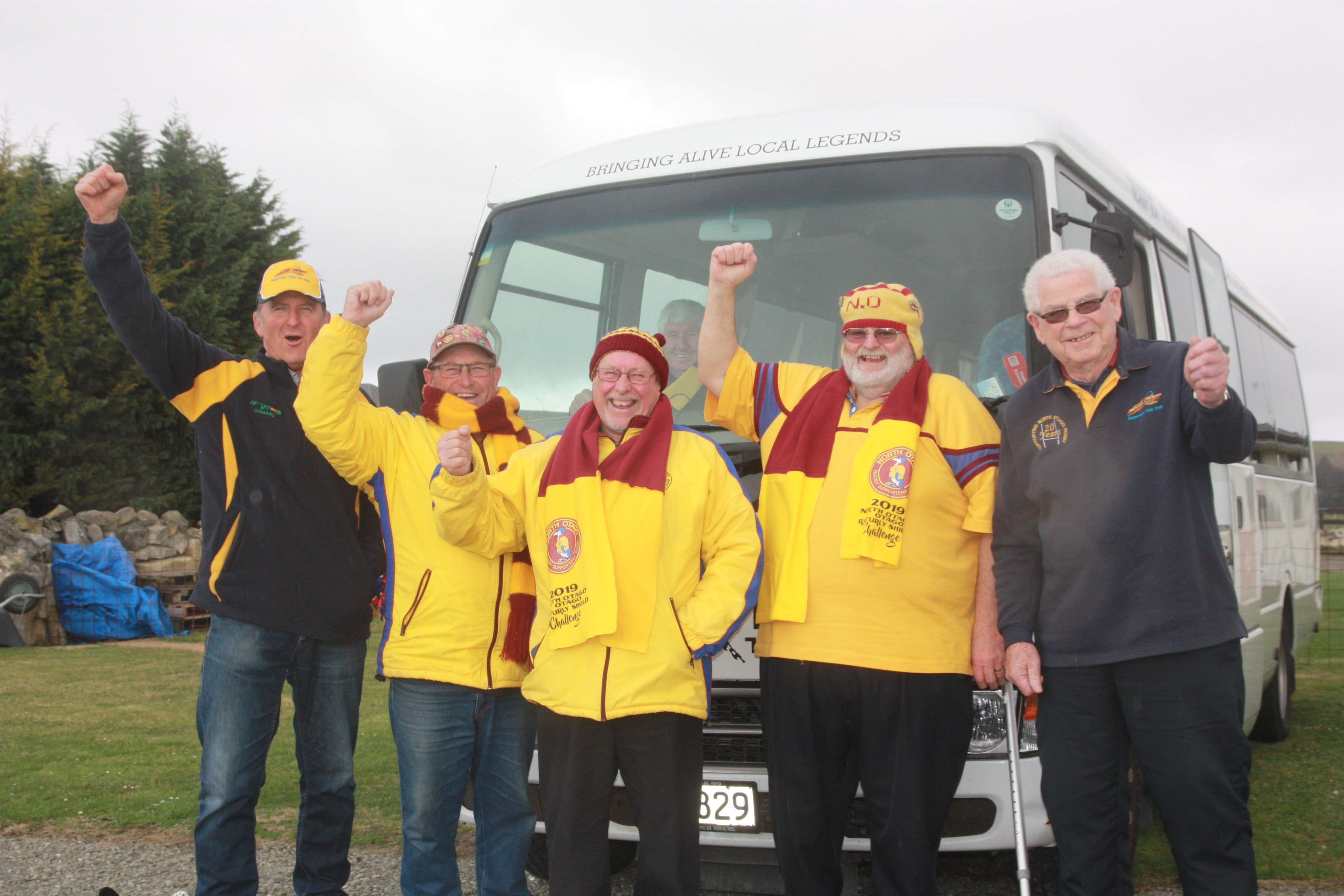North Otago Rugby Supporters Club members (from left) Ralph Davies, Murray Rawcliffe, Chris...