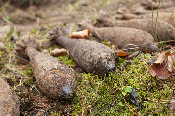 Old unexploaded mortar shells. Photo: File / Getty Images