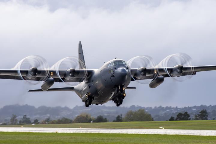 The mosque terrorist was flown to Christchurch on a C-130 Hercules last month. Photo: NZDF