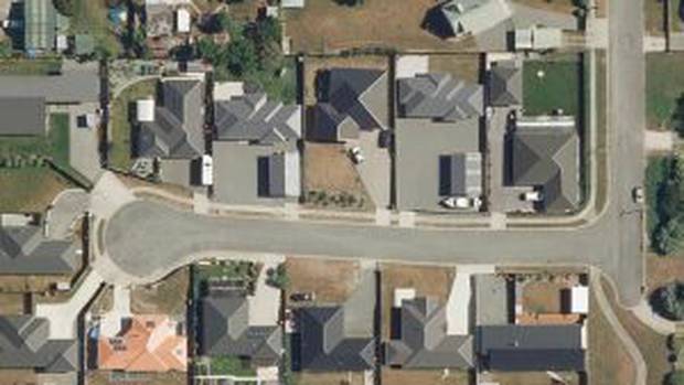 An aerial photo of properties in Renwick shows the differences in grass colours. Photo: Supplied...