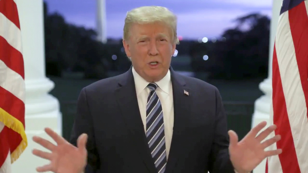 Donald Trump back in the White House after a short stay in hospital for Covid-19. Photo: Reuters ...