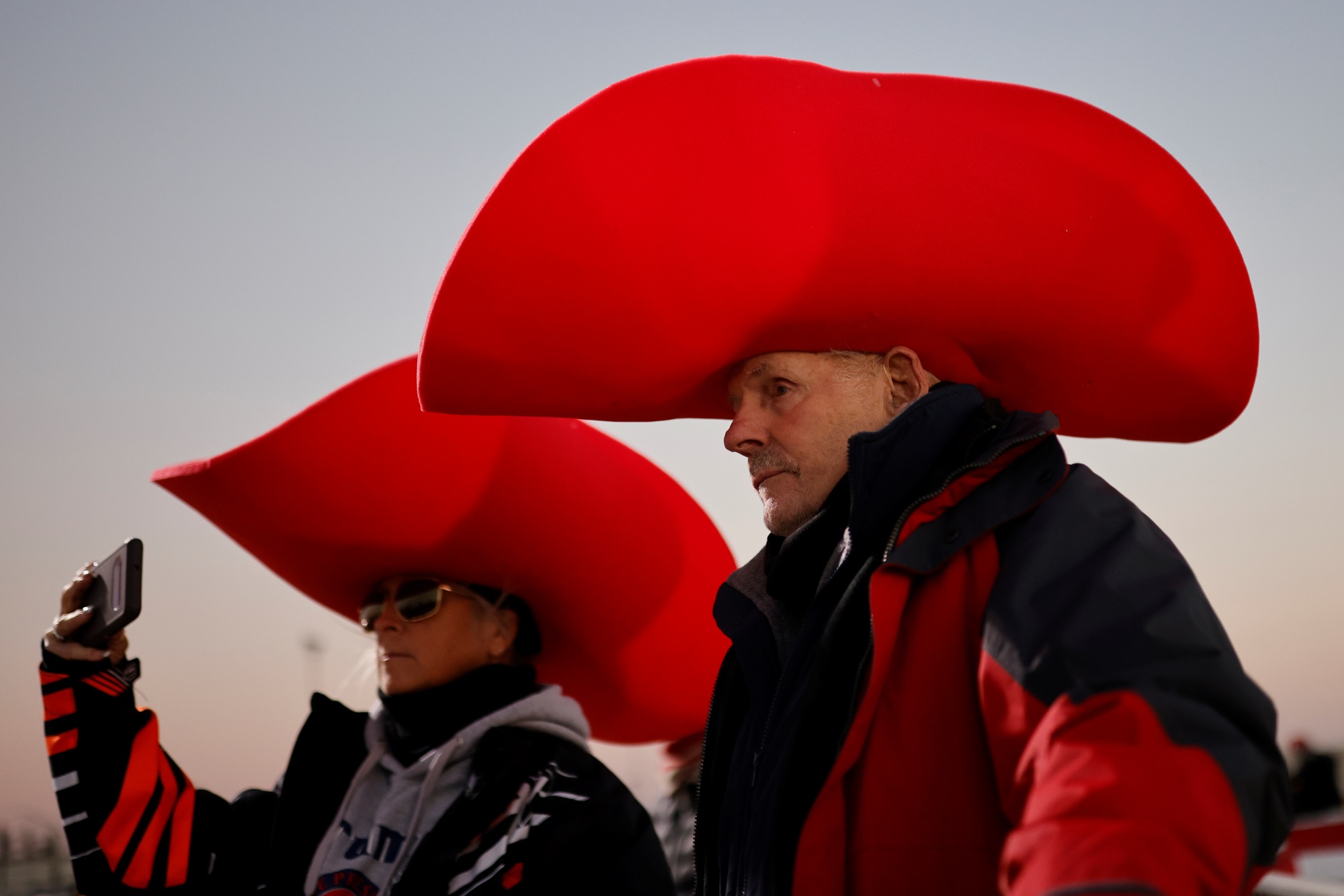 Supporters of Donald Trump at a rally at Rochester International Airport in Minnesota. Photo:...