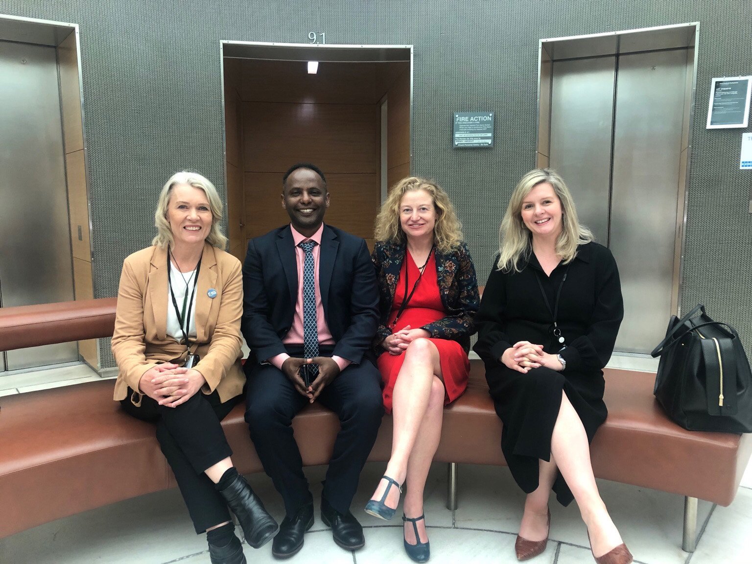 New Labour MPs (from left) Ingrid Leary (Taieri), Ibrahim Omer (list), Rachel Brooking (Dunedin,...