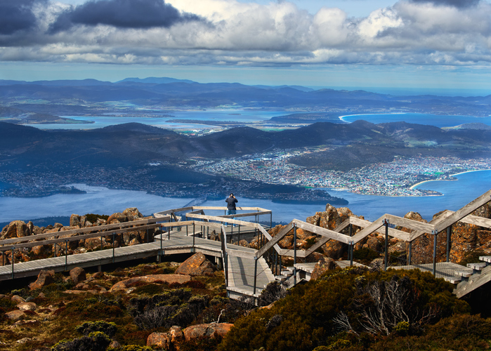 A view of Hobart from Mount Wellington in Tasmania. Photo: Getty