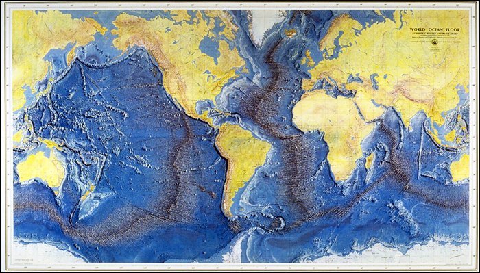 The Heezen and Tharp 1977 World Ocean Floor Map was distributed to millions of classrooms by...