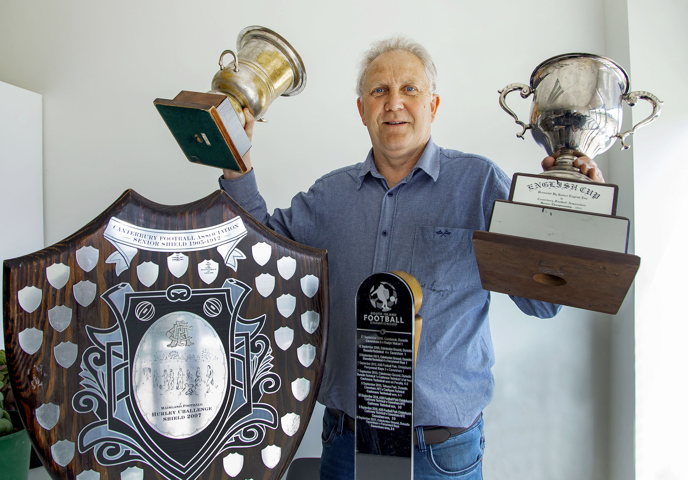 Cashmere Technical manager Paul Nicholls with the spoils of the premier men’s team’s ultra...
