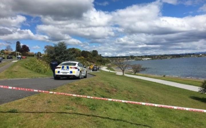 Police at the scene last week. Photo: RNZ