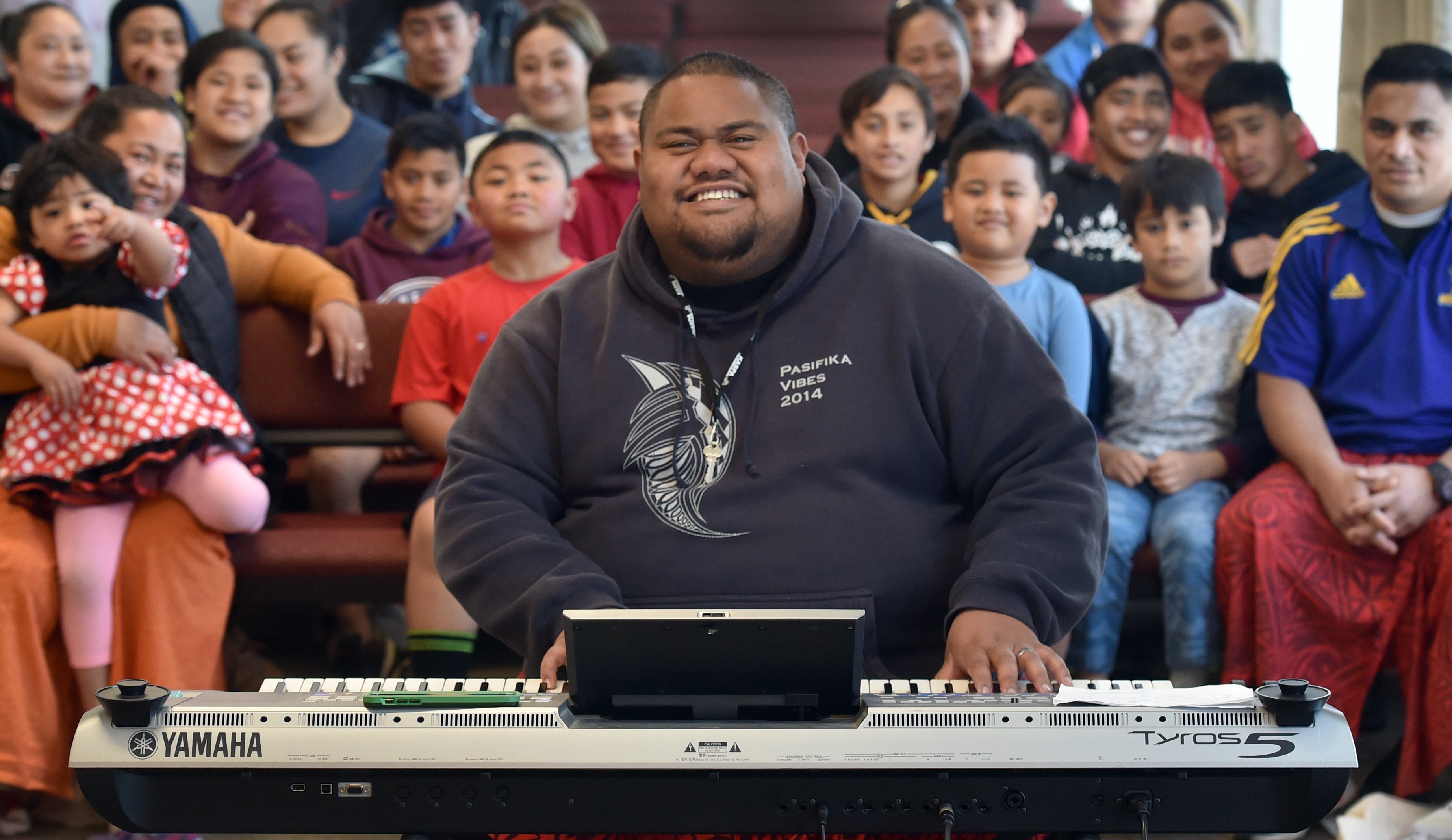 Gospel singer Lani Alo at the Congregational SamoanChurch, EFKS Dunedin, in Macandrew Rd, yesterday. PHOTO: PETER MCINTOSH