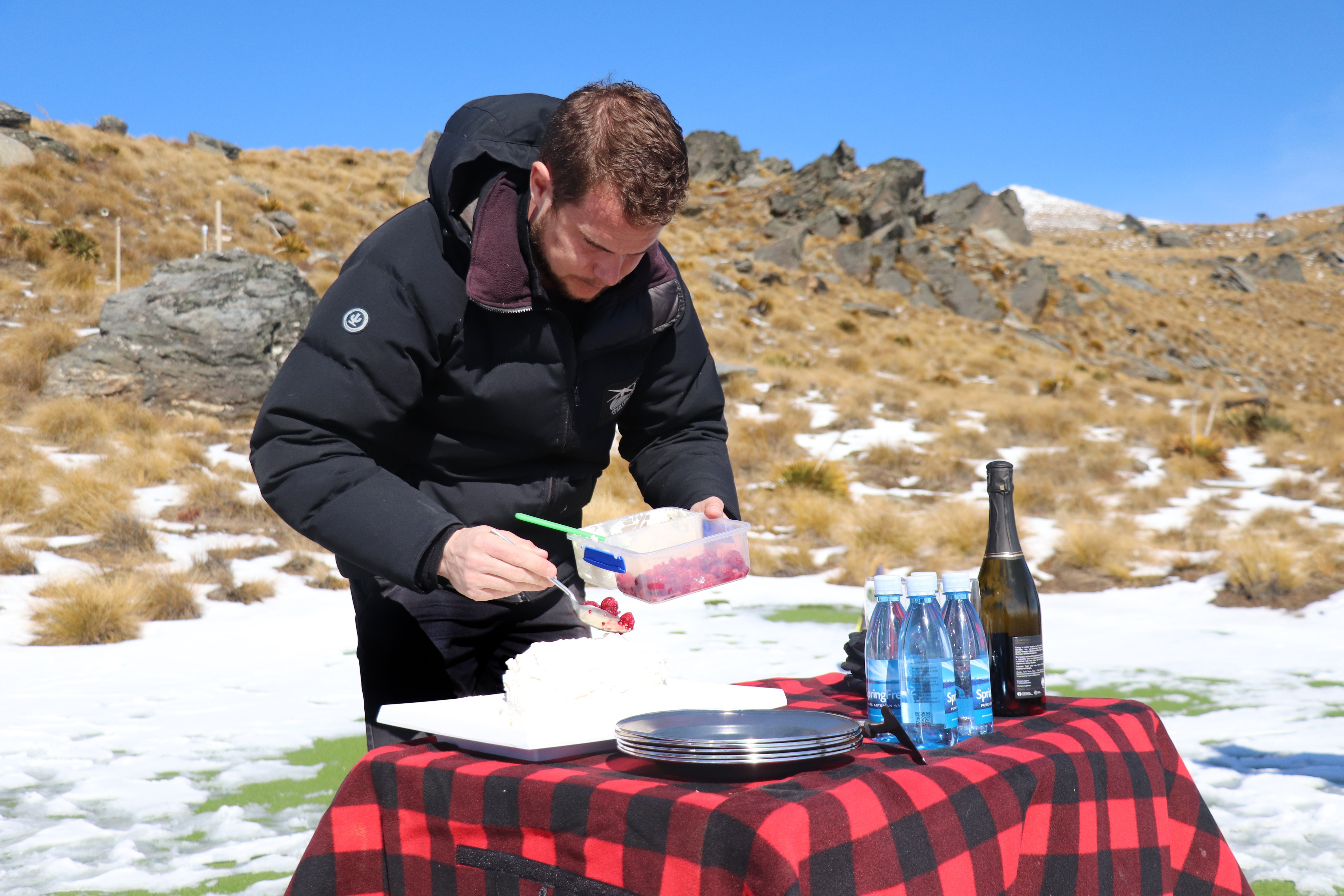 Captain Michael Clarke prepares the treats.