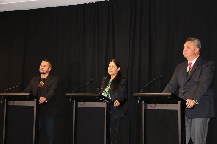 The candidates running in Te Tai Tonga at a Ngāi Tahu hosted debate on Tuesday (L-R) the Māori...