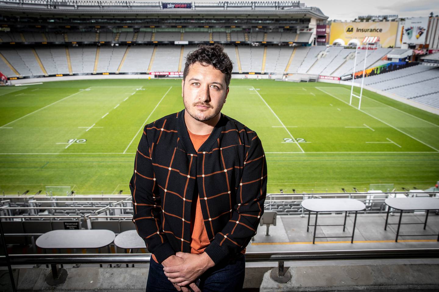 Six60 lead singer Matiu Walters at Eden Park. Photo: New Zealand Herald