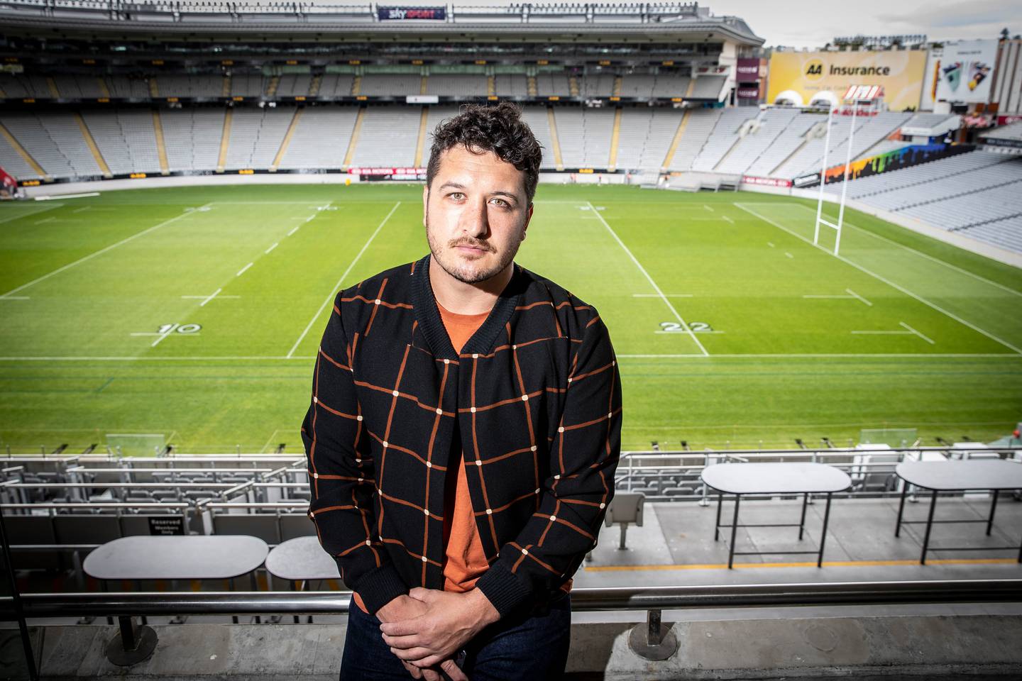 Six60 lead singer Matiu Walters at Eden Park. Photo: New Zealand Herald 