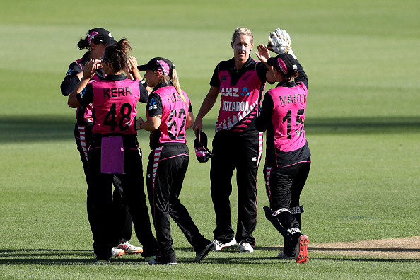 The White Ferns celebrate a wicket. Photo: Getty Images