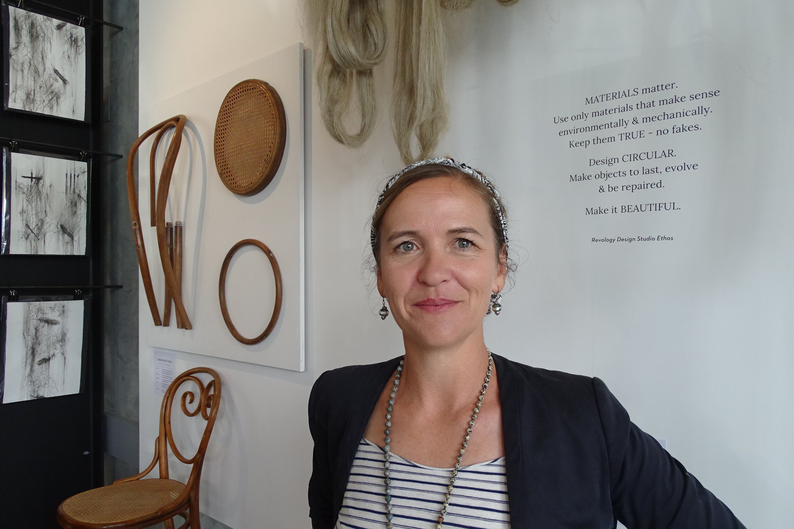 Climate advocate Monique Kelly at her Revology Concept Store in Wanaka where every product is...