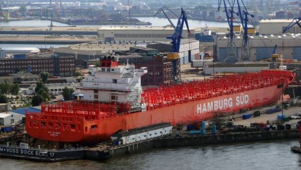 Rio Blanco is a container ship owned by A.P. Moller Singapore Pte. Ltd. Photo via NZ Herald