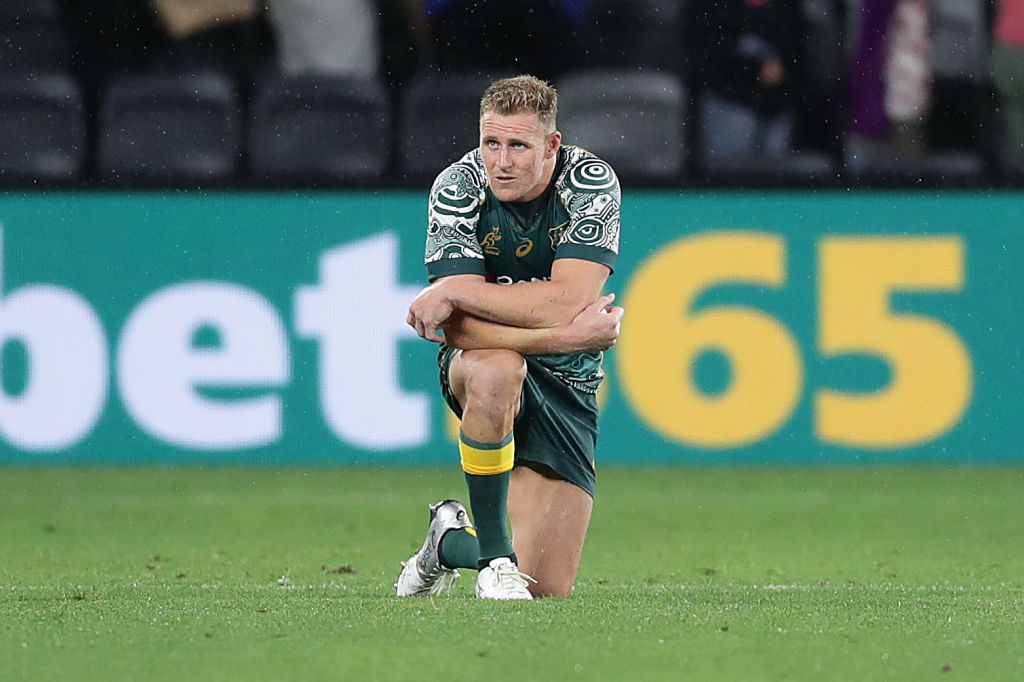 A dejected Reece Hodge at the end of the match. Photo Getty Images