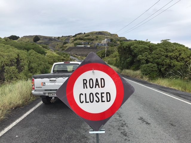 Blackhead Rd has been closed following the crash. Photo: Gregor Richardson