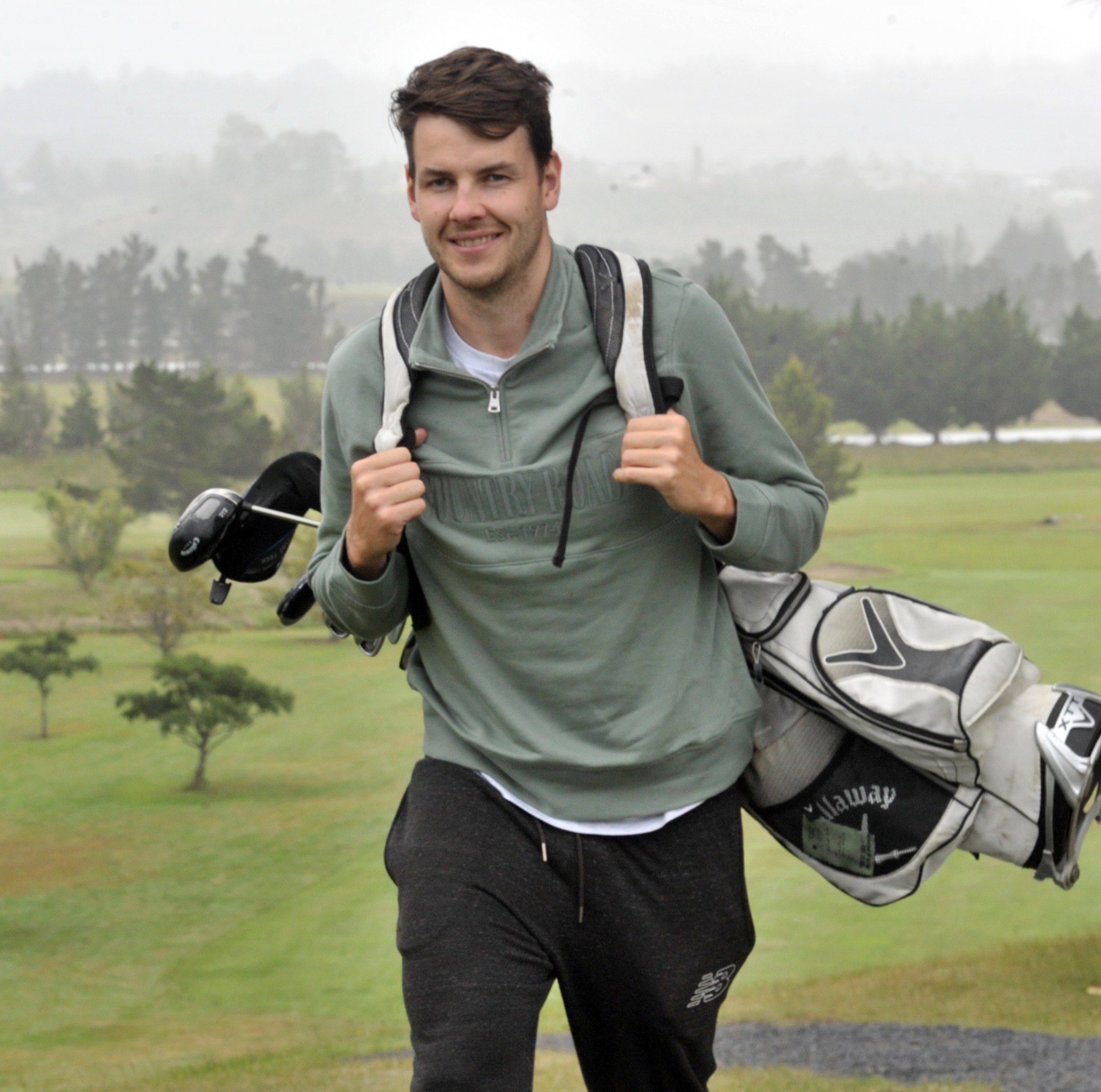 Jacob Duffy gets out on the Island Park golf course yesterday. PHOTO: GREGOR RICHARDSON
