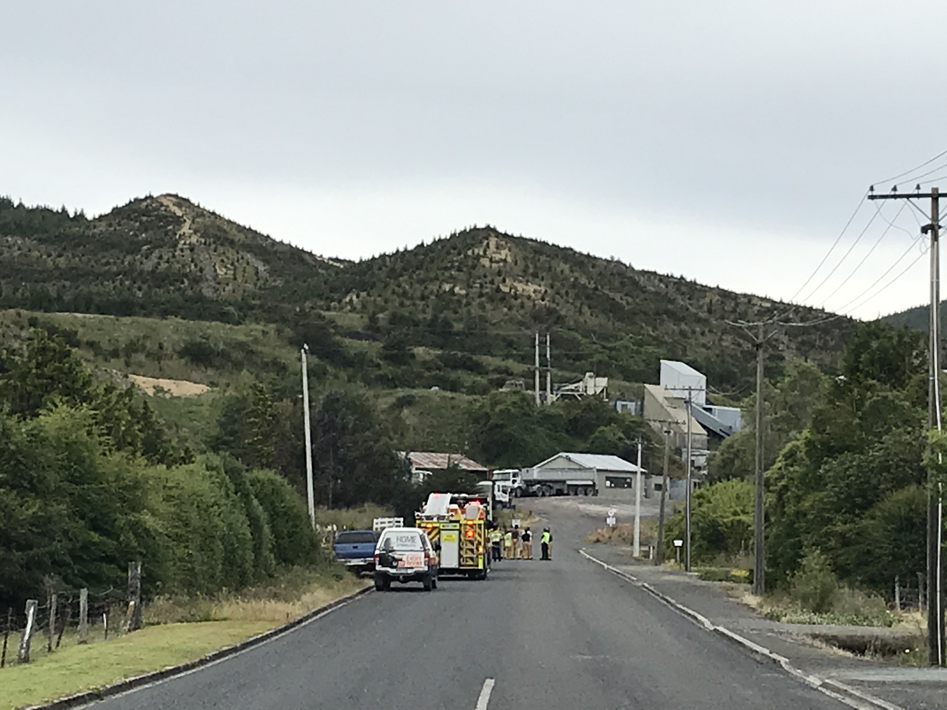 The response was taking place in Berry St, near the Kai Point Coal mine. Photo: Gregor Richardson