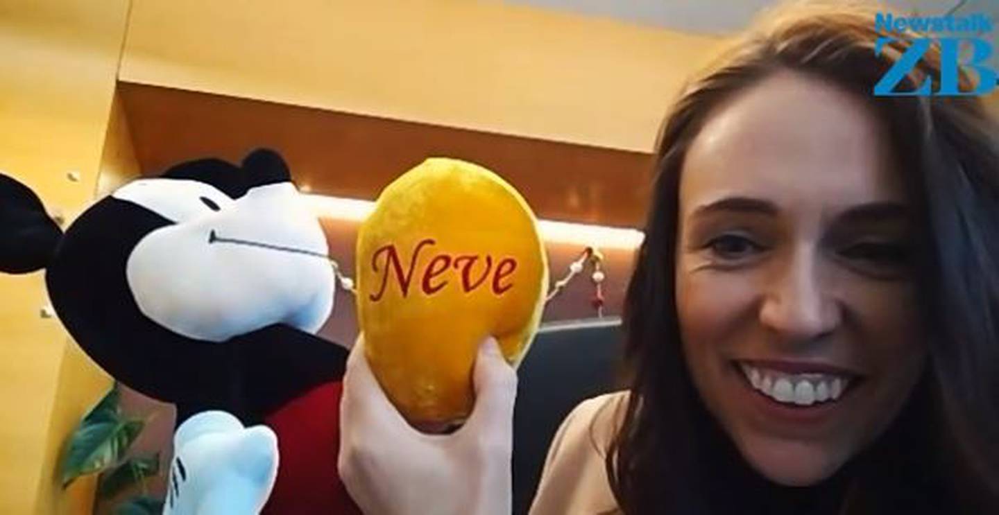 For Christmas Mike Hosking gifted Neve a Micky Mouse soft toy with her name engraved in the...