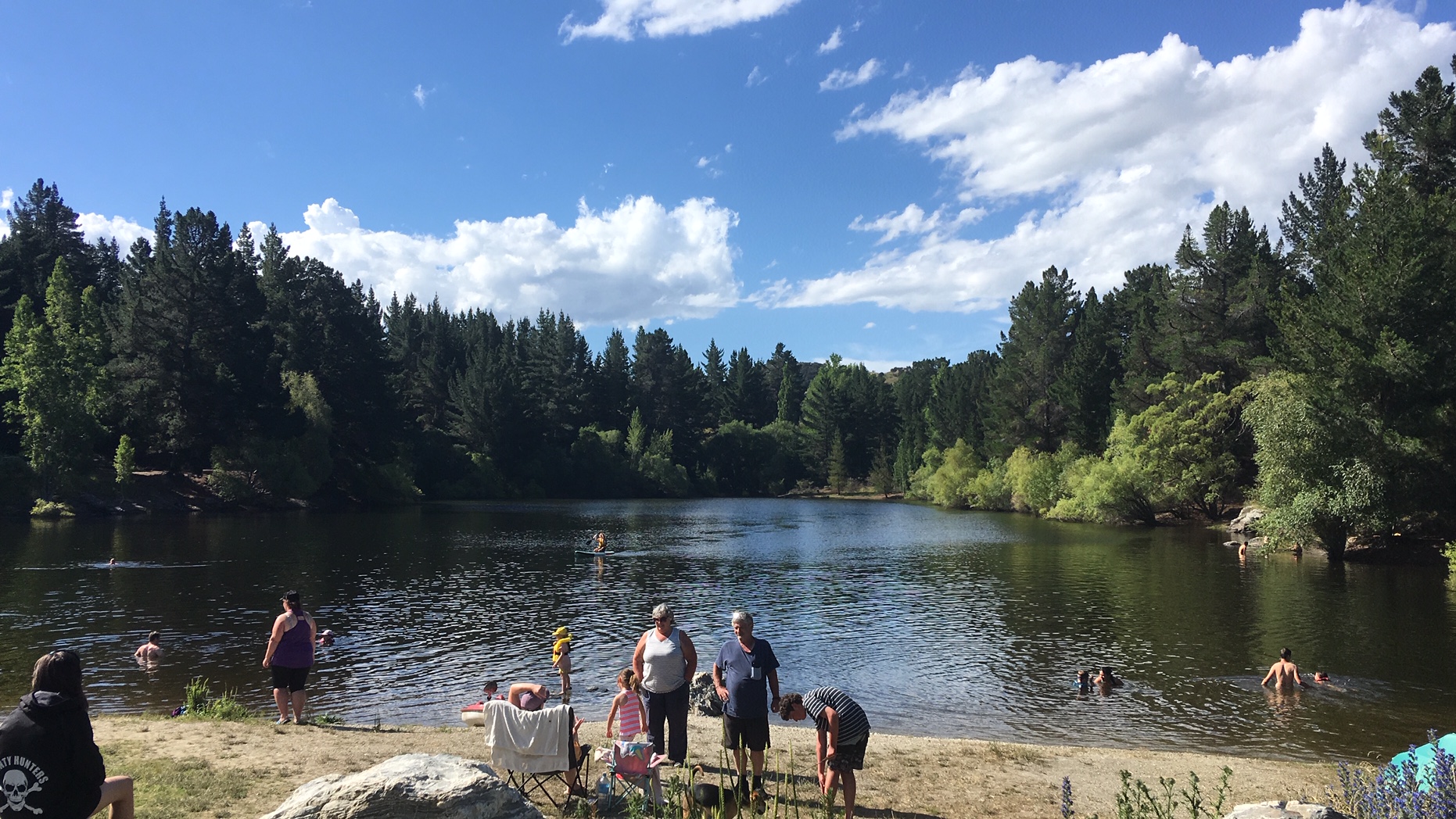 Pinders Pond is a popular swimming are near Roxburgh. Photo: ODT