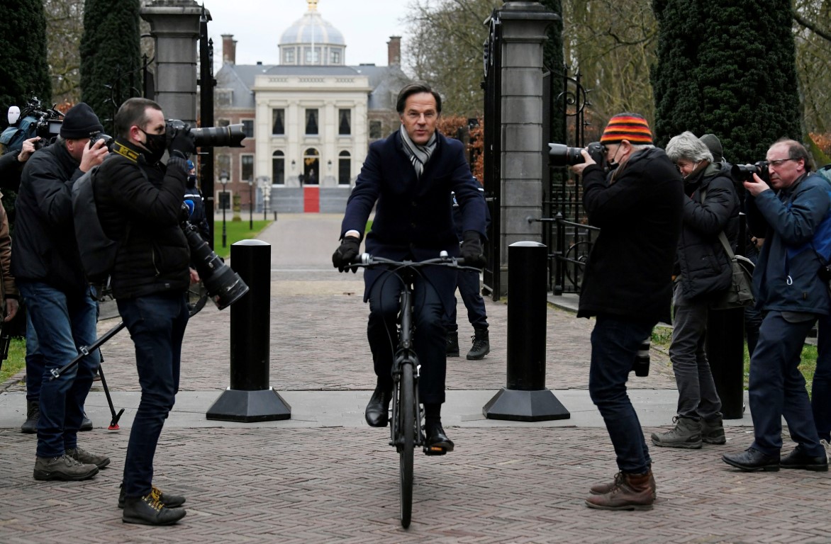 Netherlands Prime Minister Mark Rutte leaves the Royal Palace, in The Hague. Photo: Reuters