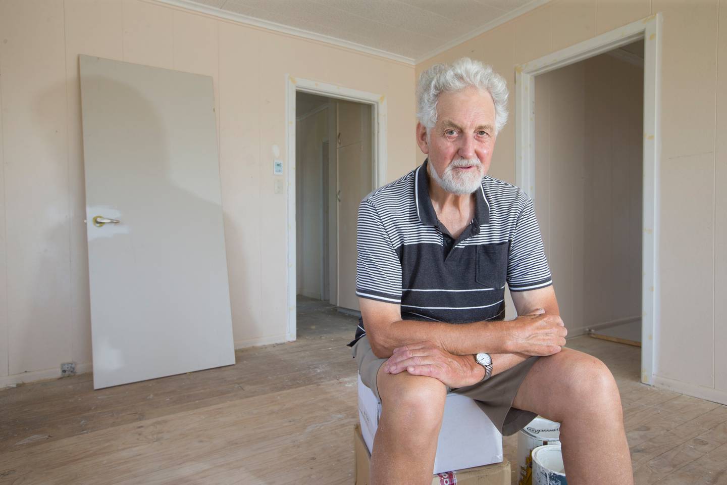 Landlord Ron Goodwin in a Stanmore Bay rental. Photo: Nick Reed