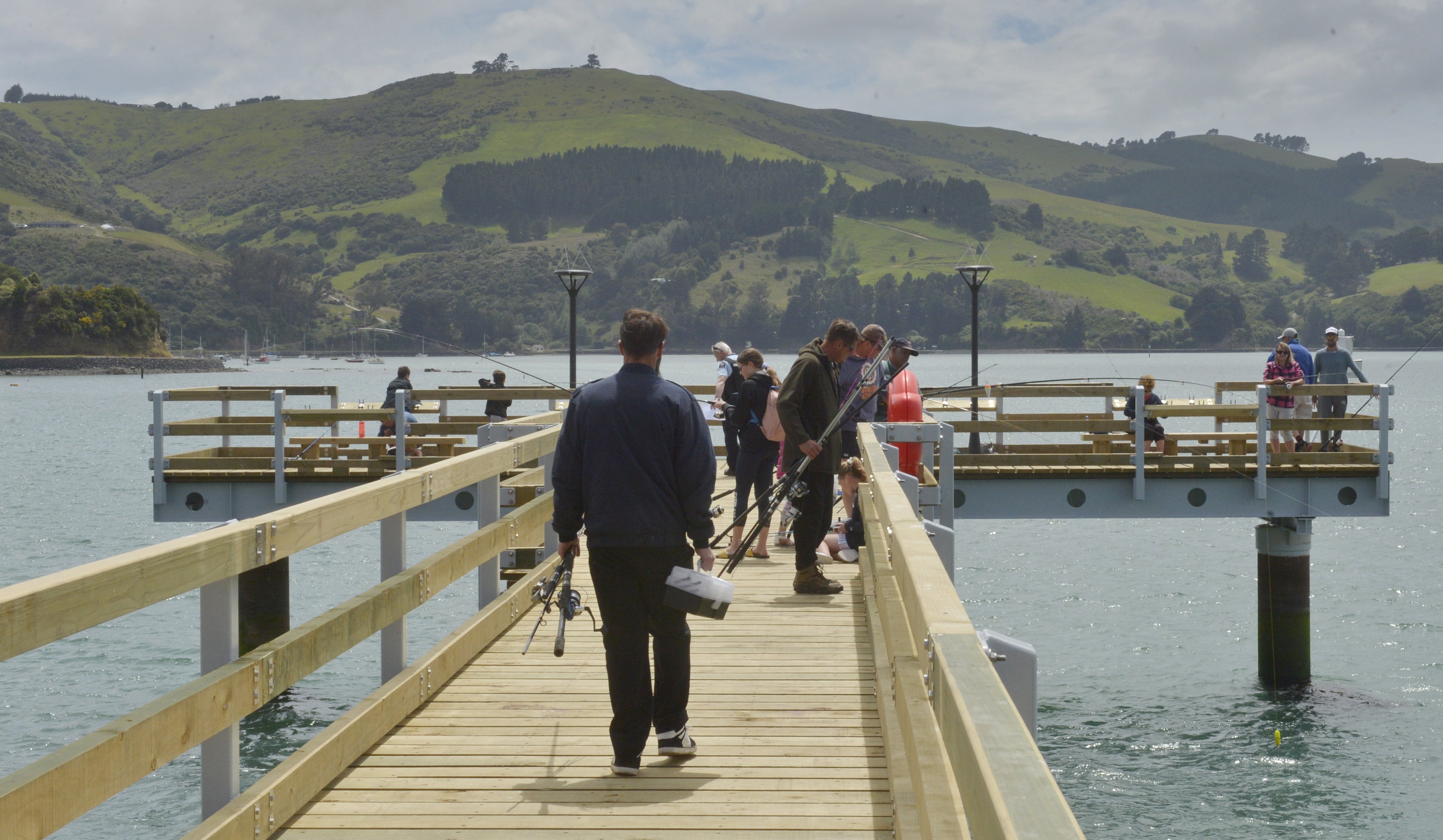 The new fishing wharf at Boiler Point has proved popular with local anglers. PHOTOS: GERARD O...