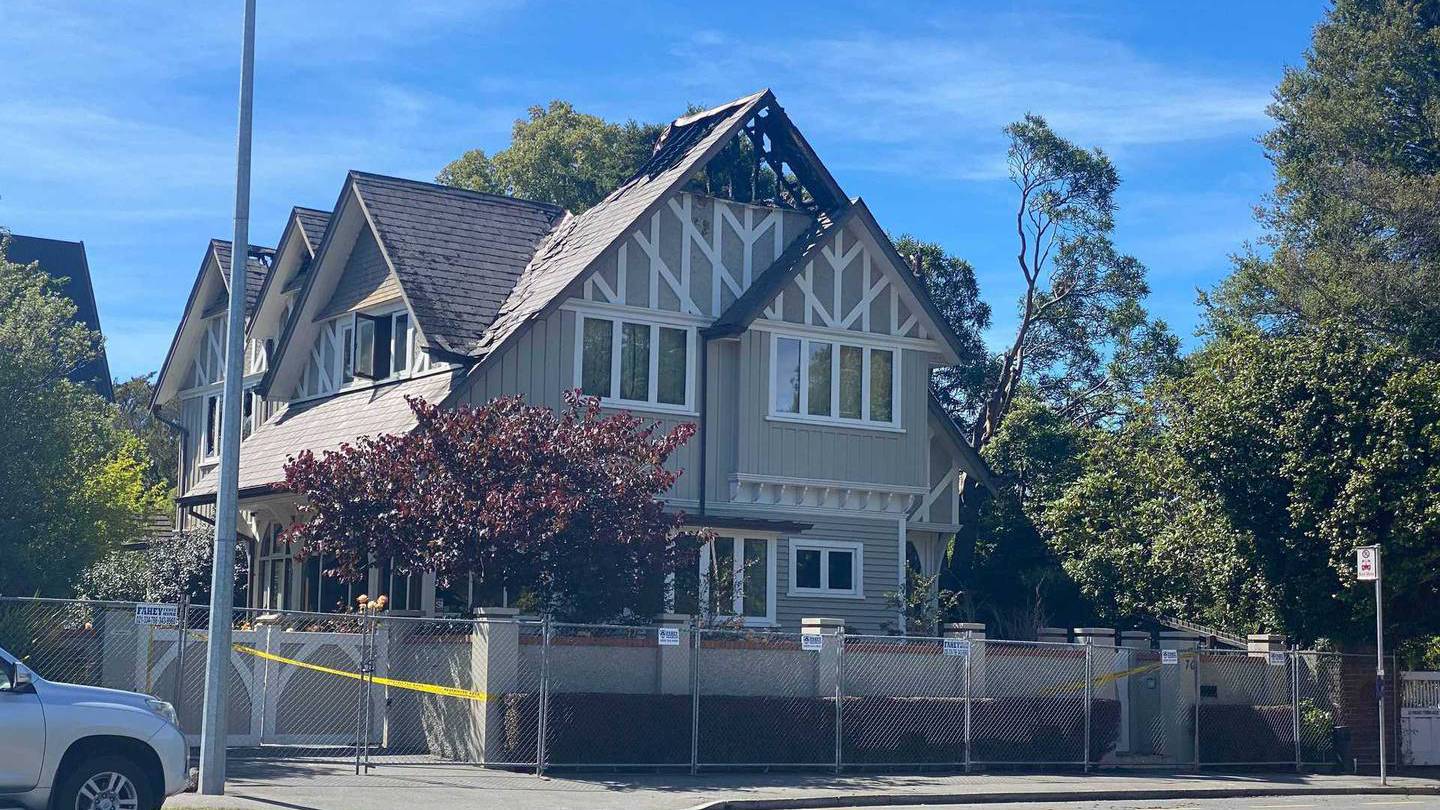 The house which was significantly damaged' by a fire in Christchurch. Photo: George Heard / NZH