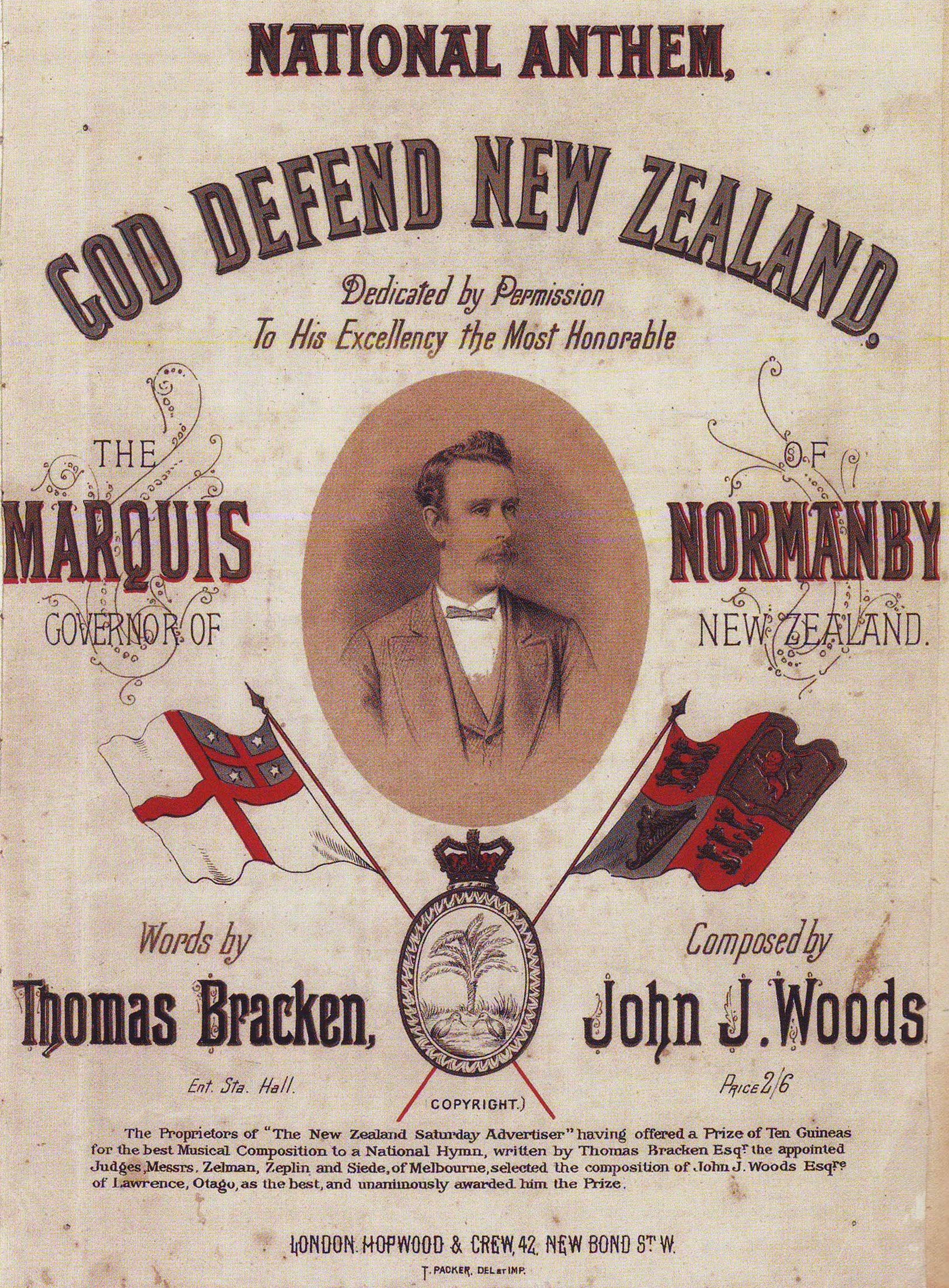 Original sheet music of 'God Defend New Zealand' national anthem. Photo: File