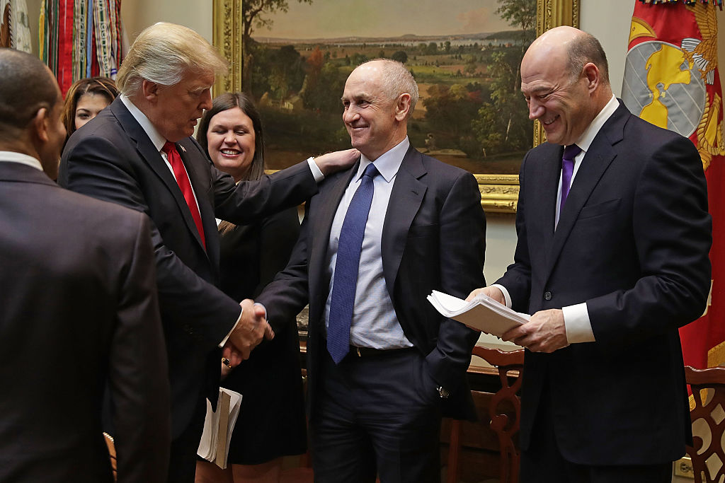 US President Donald Trump (L) with Chris Liddell (C). Photo: Getty Images