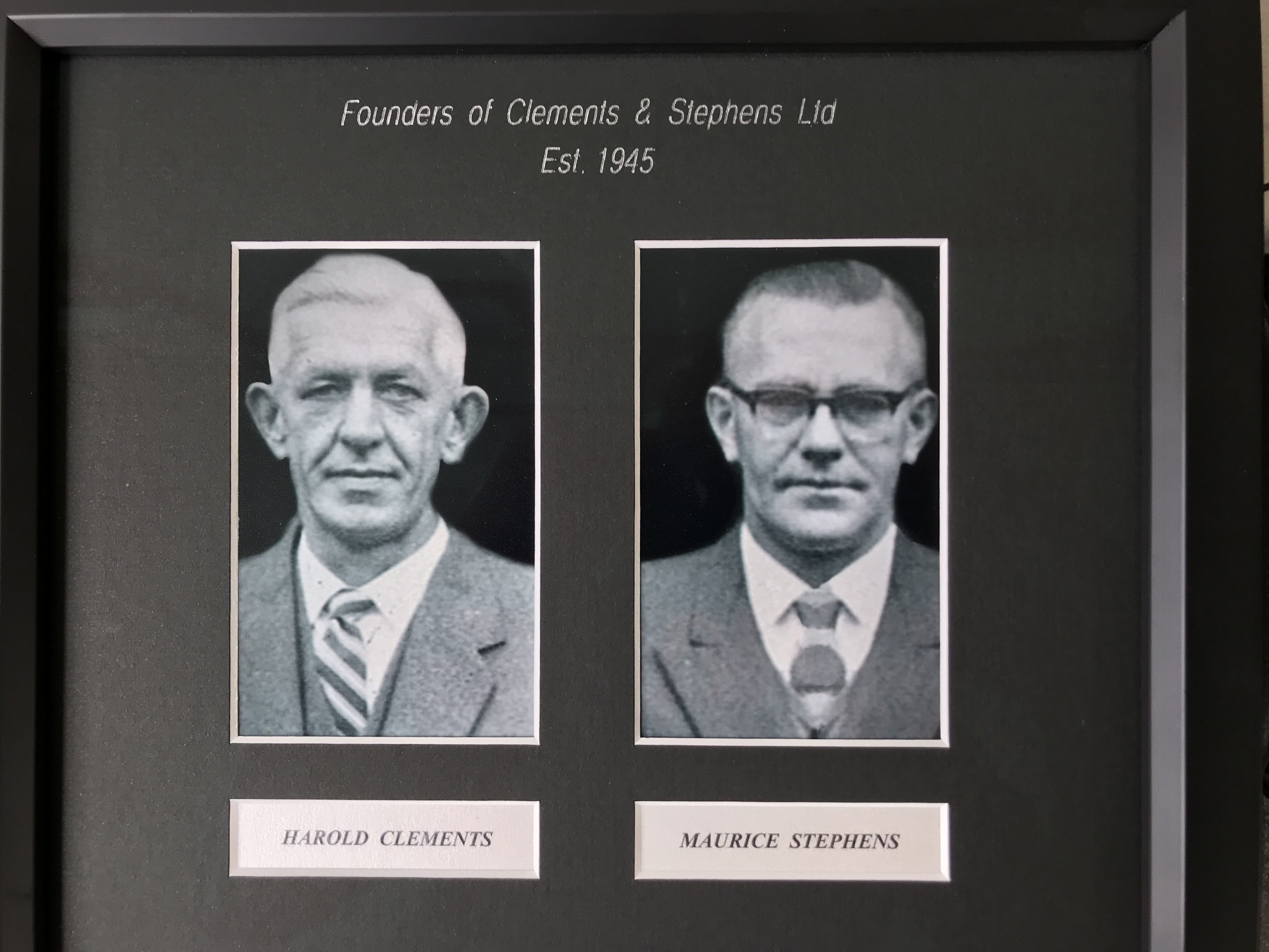 At left: Harold Clements (left) and Maurice Stephens started Clements & Stephens panelbeaters in...