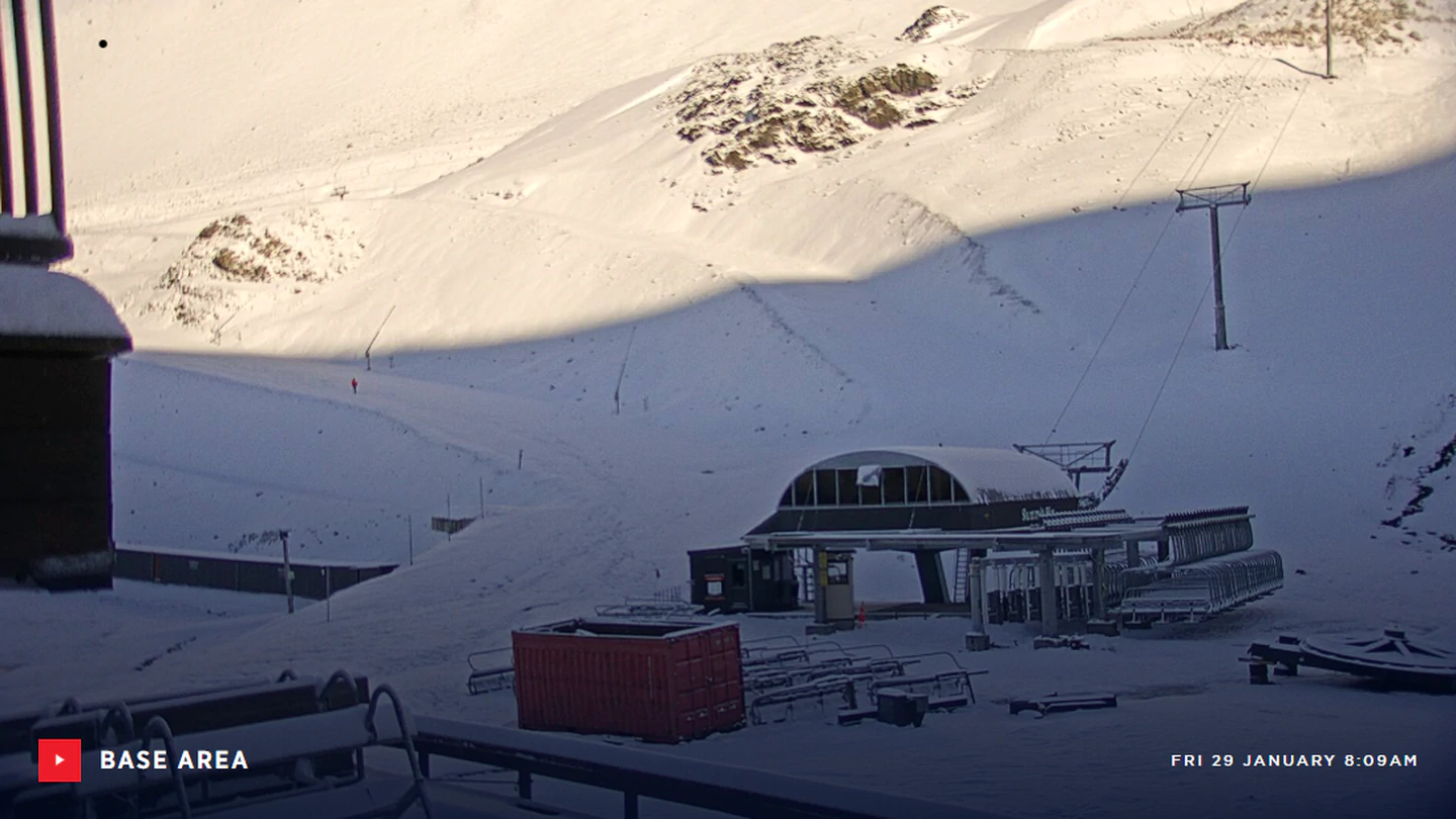 Mt Hutt's live webcam on Friday morning. Photo: Supplied