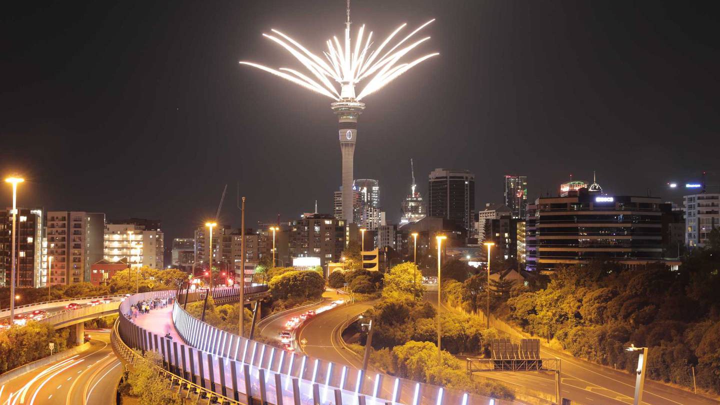 New Year's Eve fireworks at the Sky Tower in Auckland. Photo: NZ Herald 