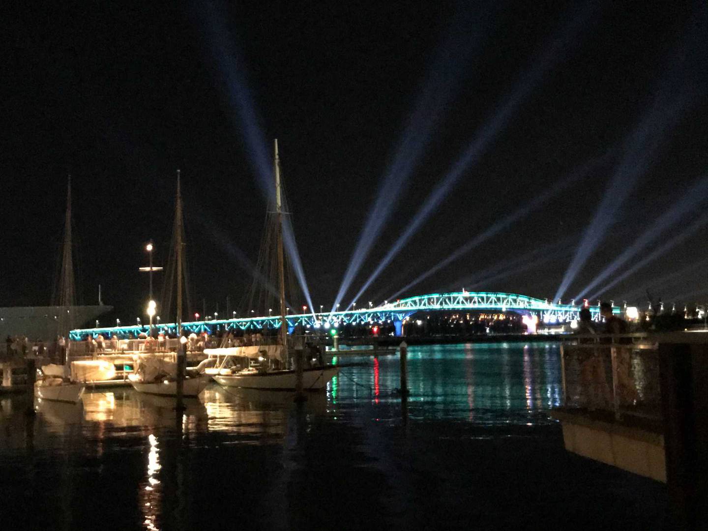 The New Year's Eve light show on Auckland's Harbour Bridge. Photo: NZ Herald