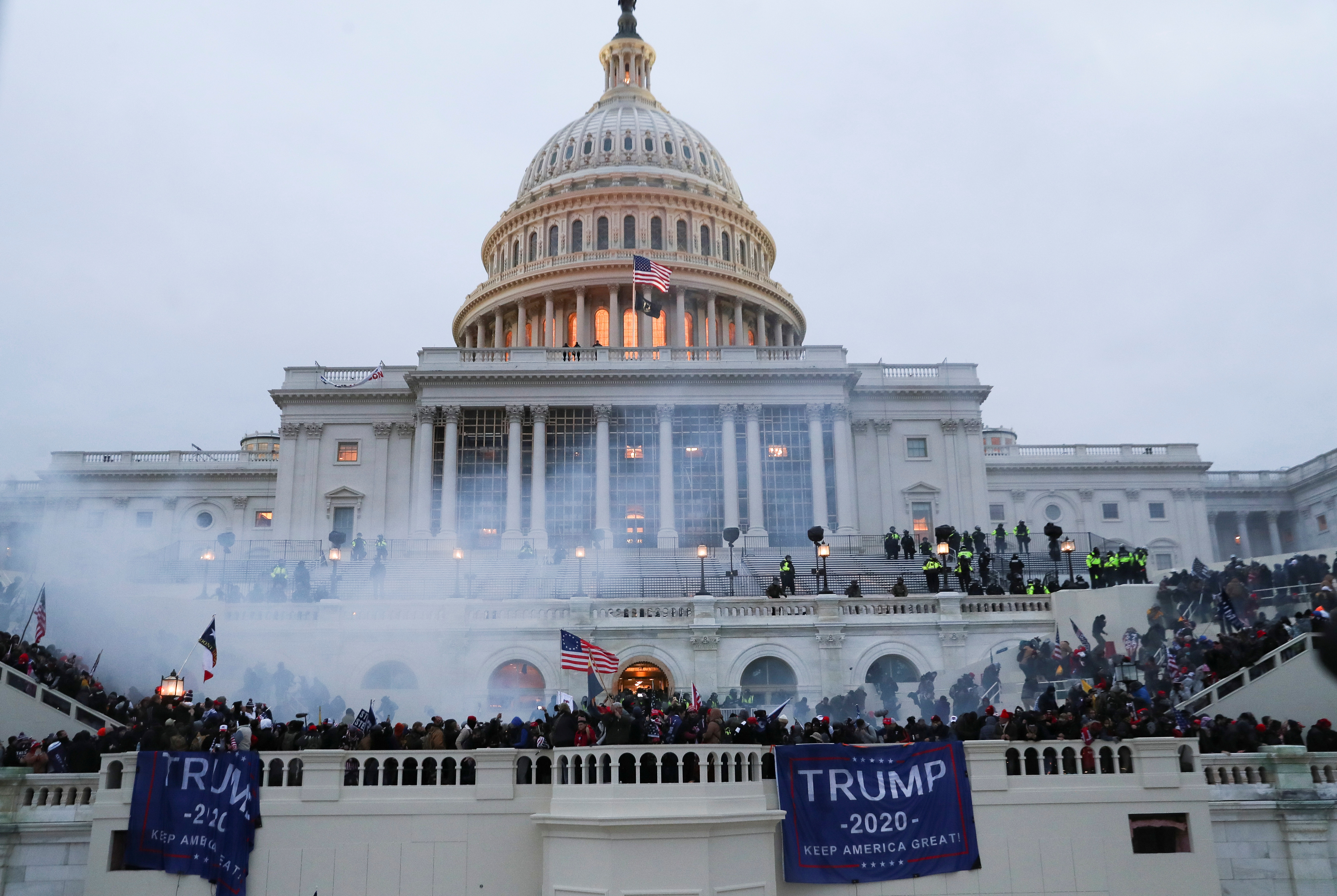 Supporters of US President Donald Trump gather in front of the US Capitol Building in Washington, DC. Photo: Reuters