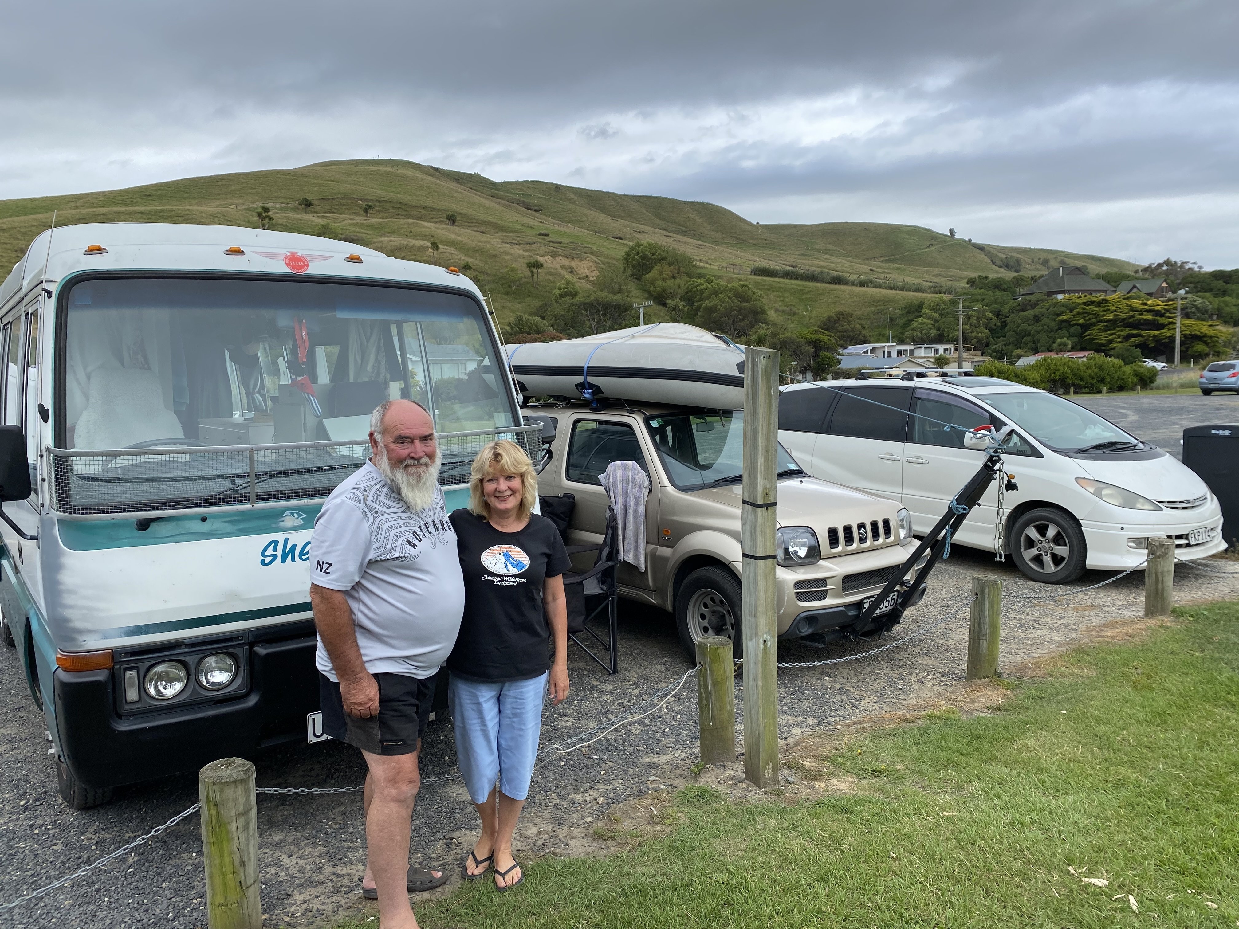 Loving the surroundings at the Ocean View freedom camping site are Allan and Cathy Luchford, of...
