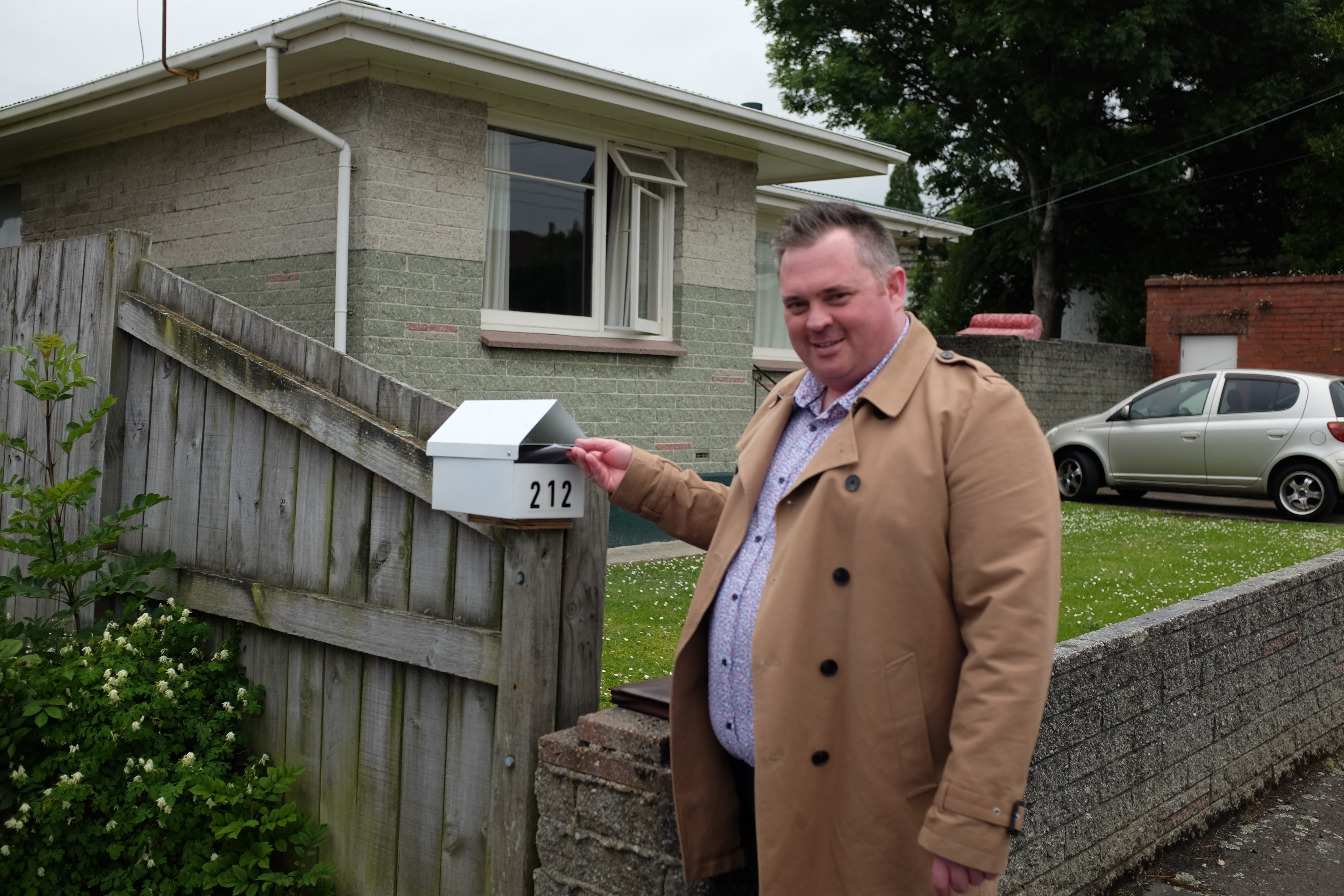 PhD candidate Kyle Whitfield drops 2020 General Election survey questionnaires in letterboxes in...