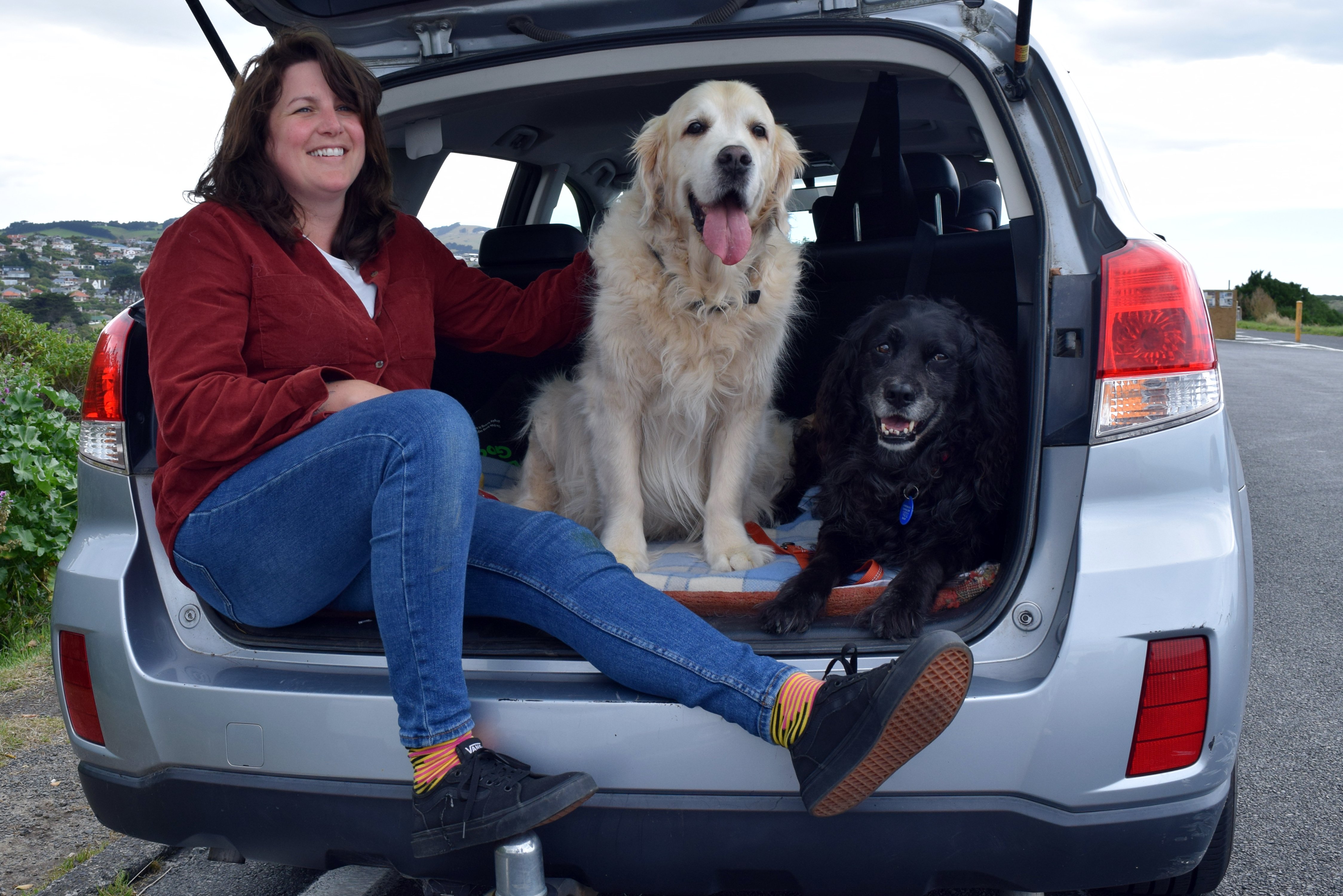 Back at the car after a walk along John Wilson Ocean Dr in St Kilda on Monday are Bridie O’Leary,...