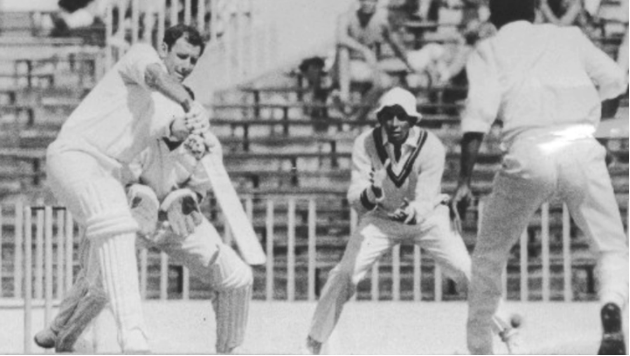 Bruce Taylor on his way to 124 in the first test against the West Indies. Photo: Herald Archive