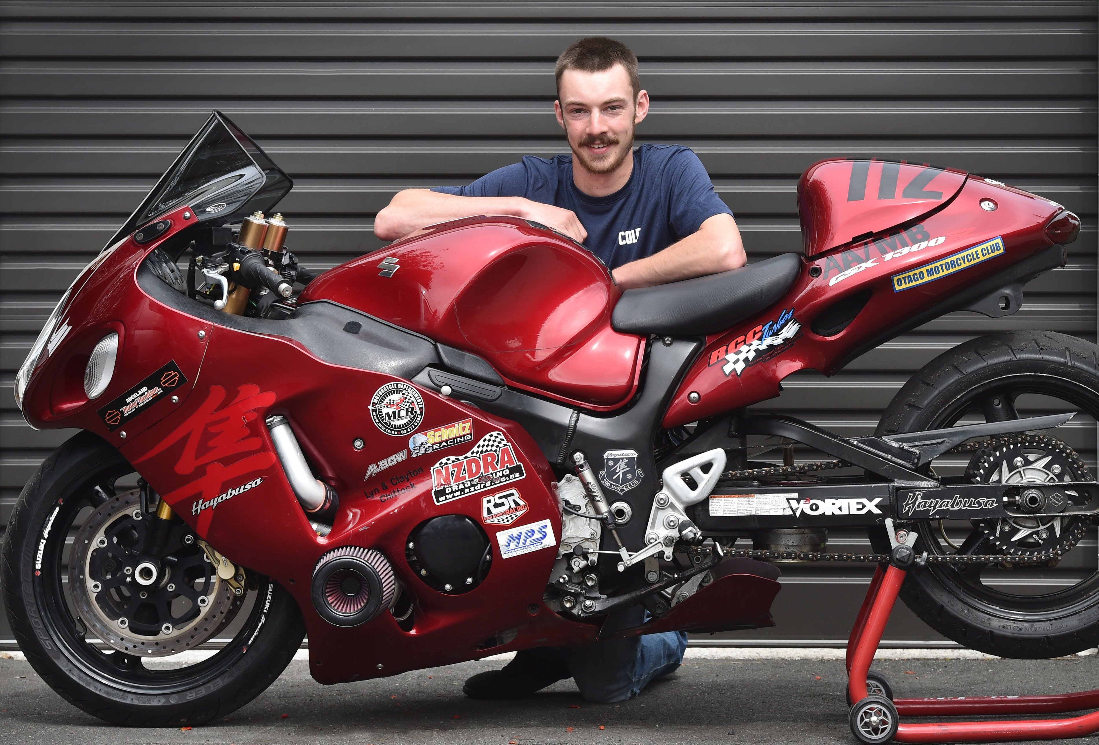 Cole Scammell, with his Suzuki Hayabusa, is all set to compete in the Burt Munro Challenge at...