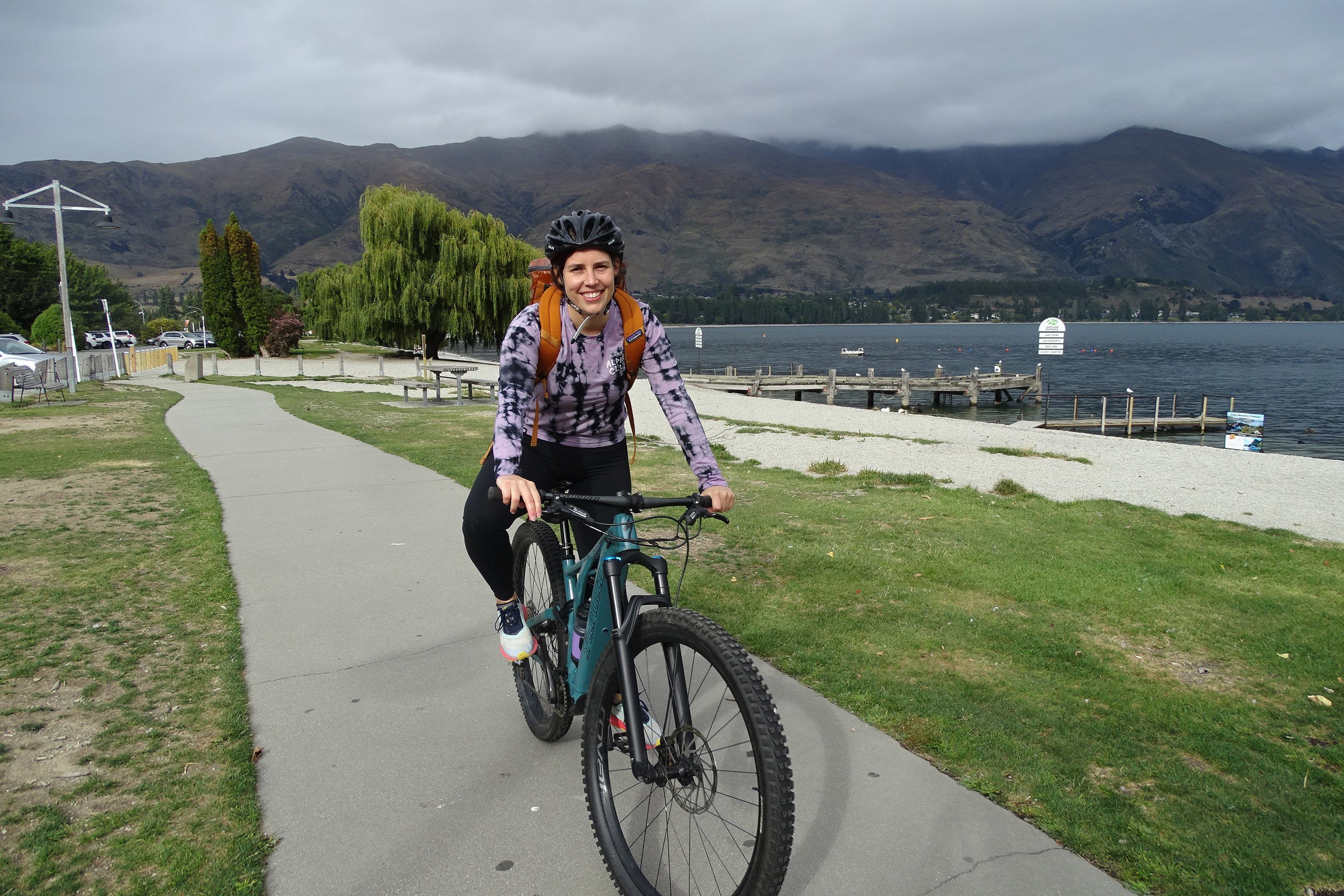 Anna Ross enjoys delivering orders of nail polish and lipstick on her bike in Wanaka. Photo:...