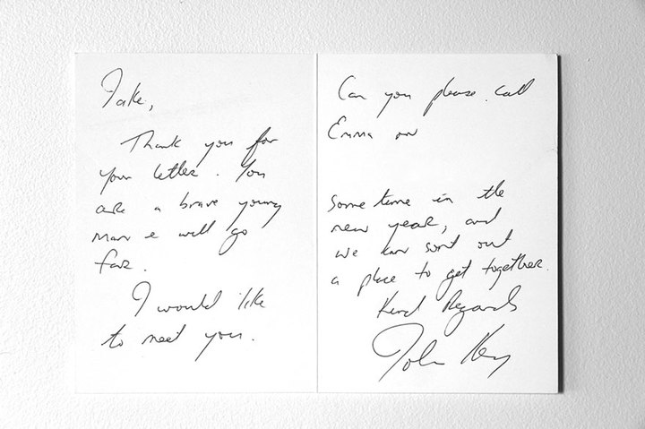 John Key's card to Jake Millar. Photo: Supplied