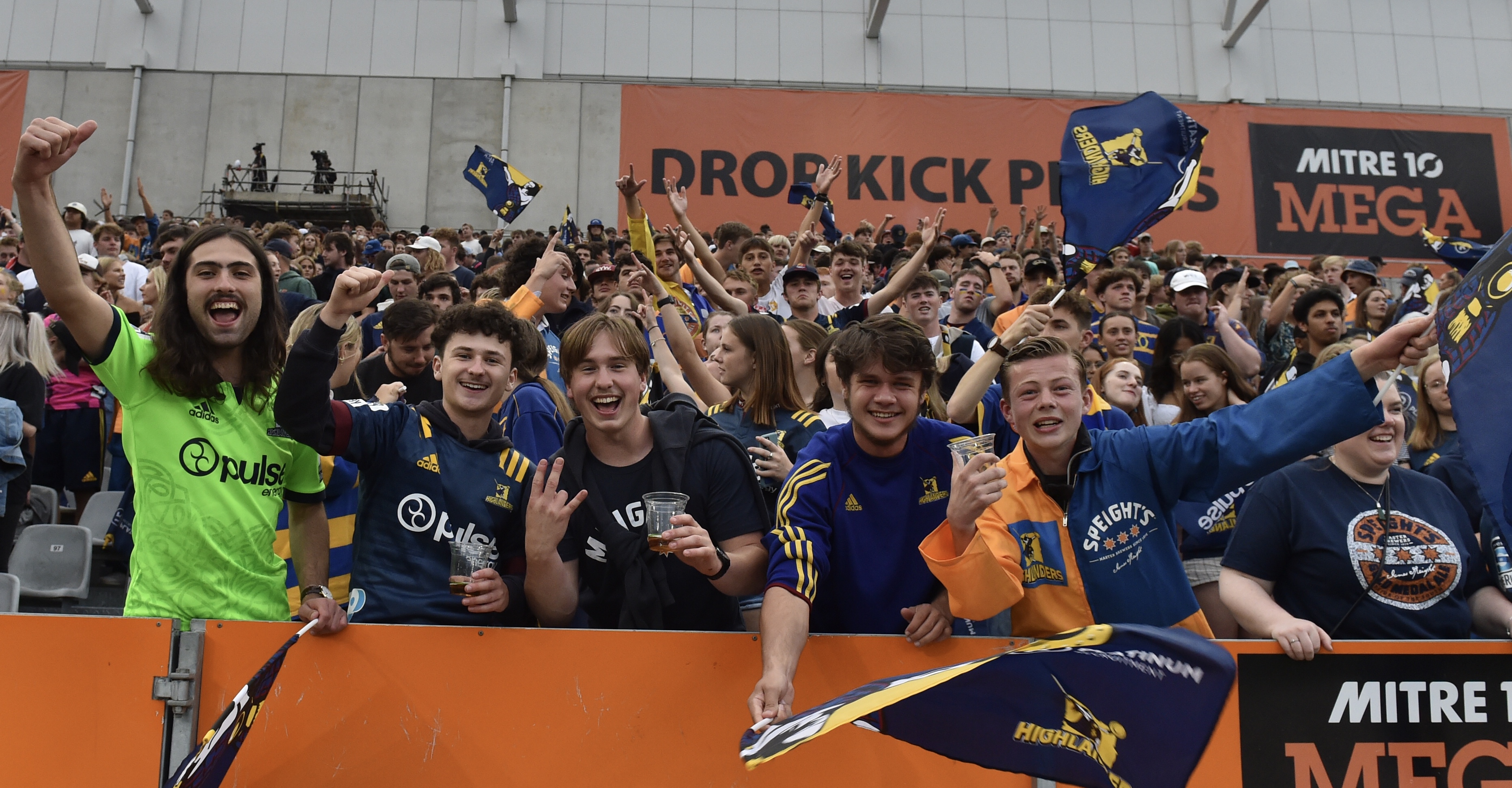 Students kept things lively in the Zoo at Forsyth Barr Stadium. PHOTO: GREGOR RICHARDSON