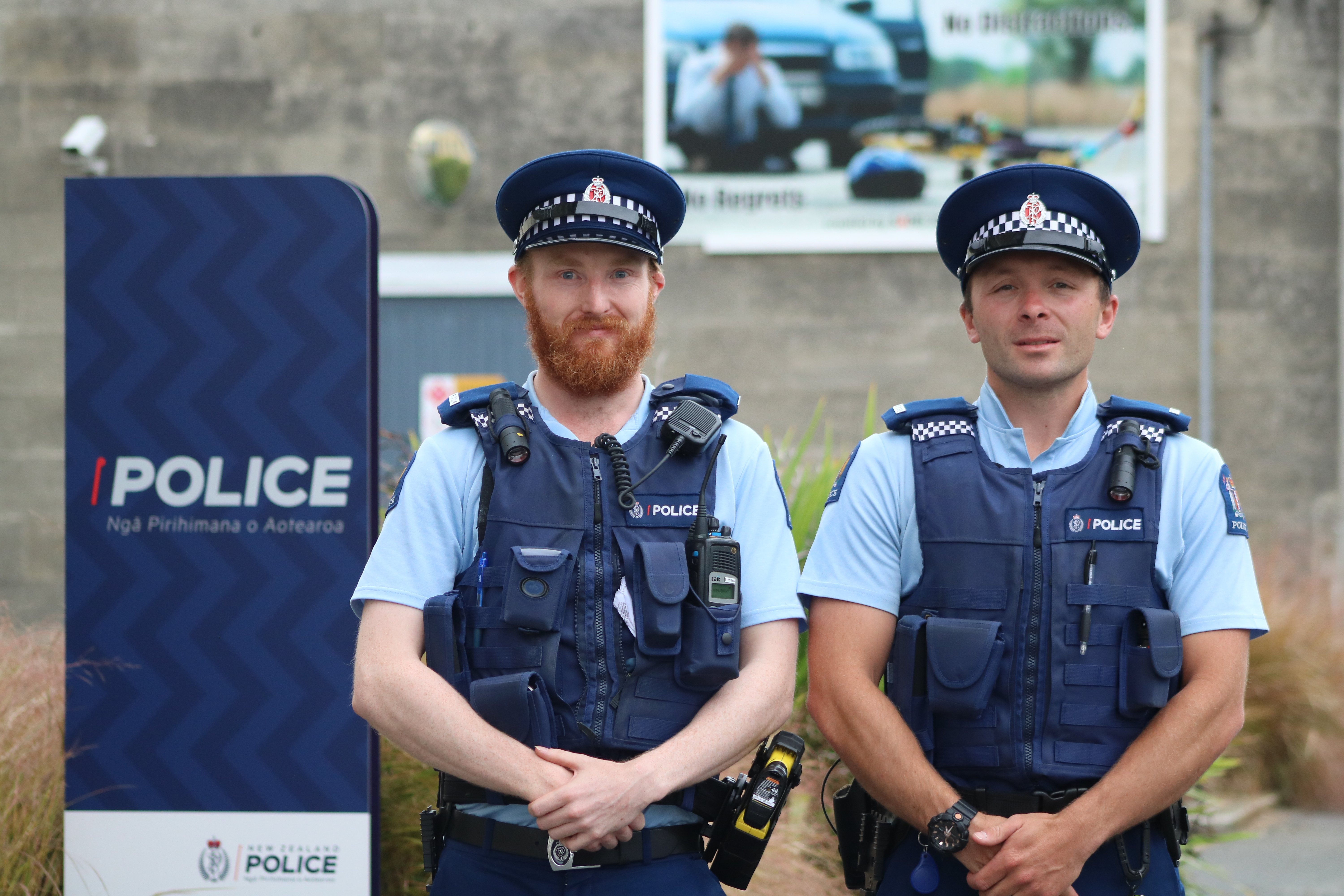 Oamaru’s newest police officers, Constable Matt Davey (left) and Constable Mitch McRae. PHOTOS:...