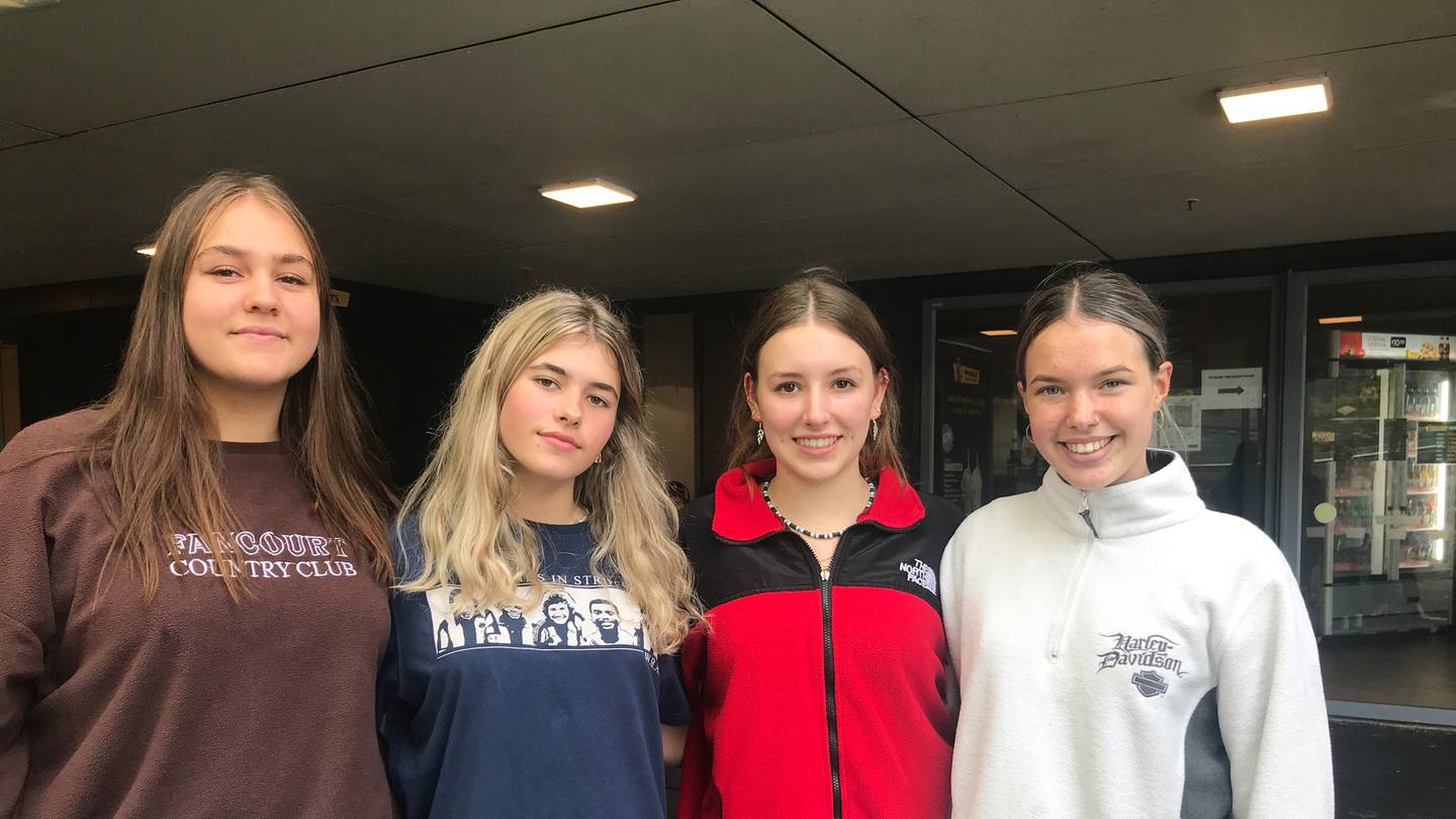 Students Lauren hardie, Oli Morphew, Evie tucker and Lola Fowler. Photo: Katie Harris via NZH