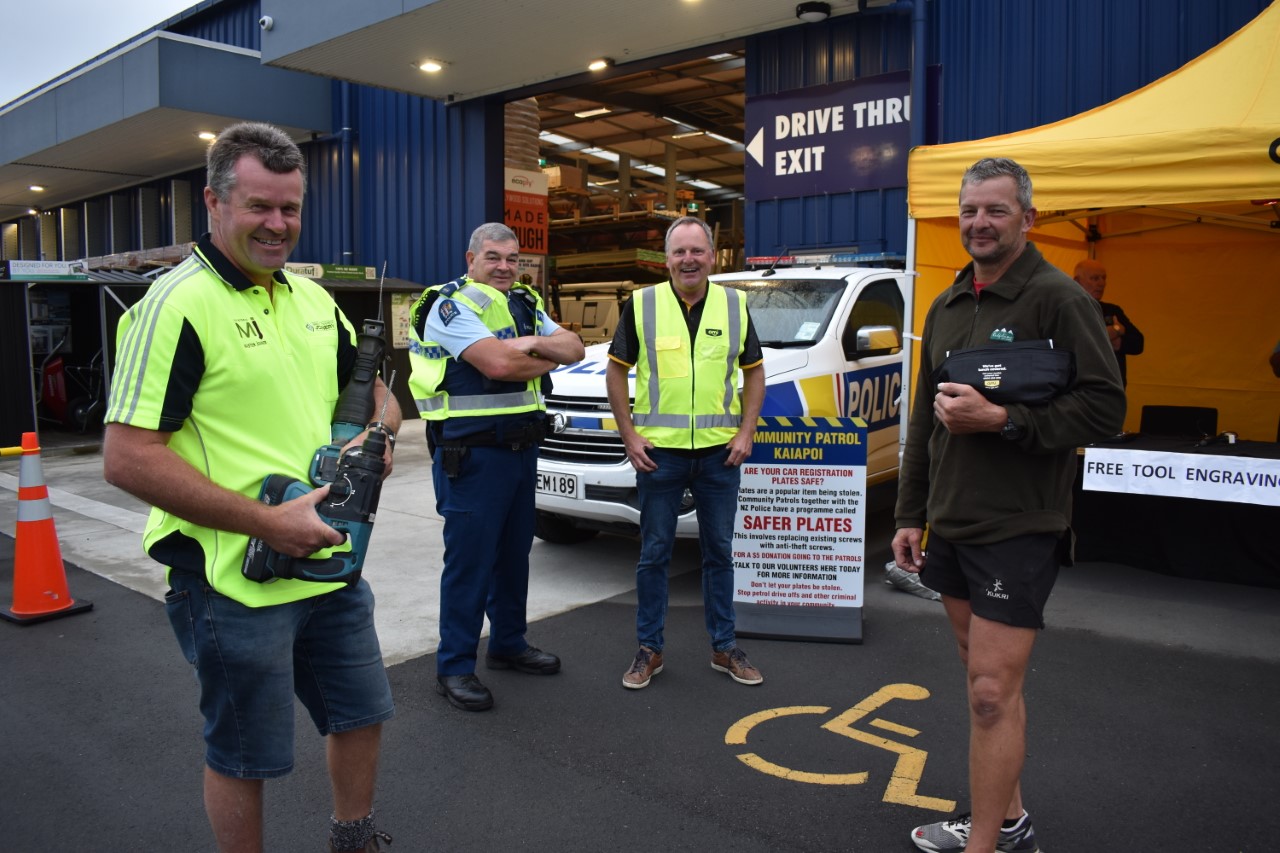 Brent Johnson, Robbie Brine (Waimakariri Police), Gary Rennie (AMI Community Risk Advocate) and...