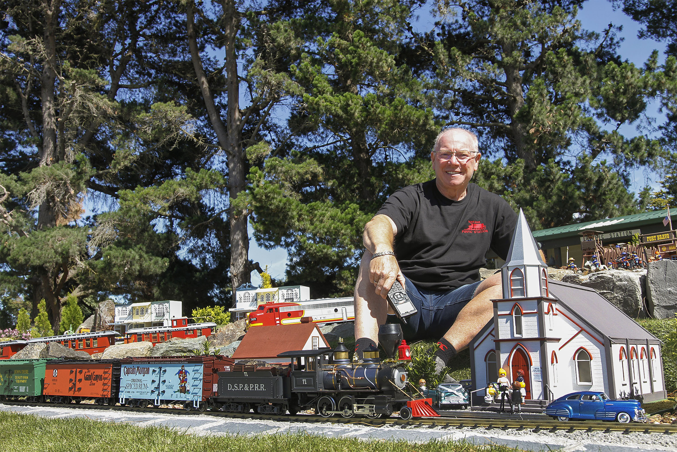 Bill Stanley has transformed his backyard into a garden railway enthusiast’s paradise. Photo:...