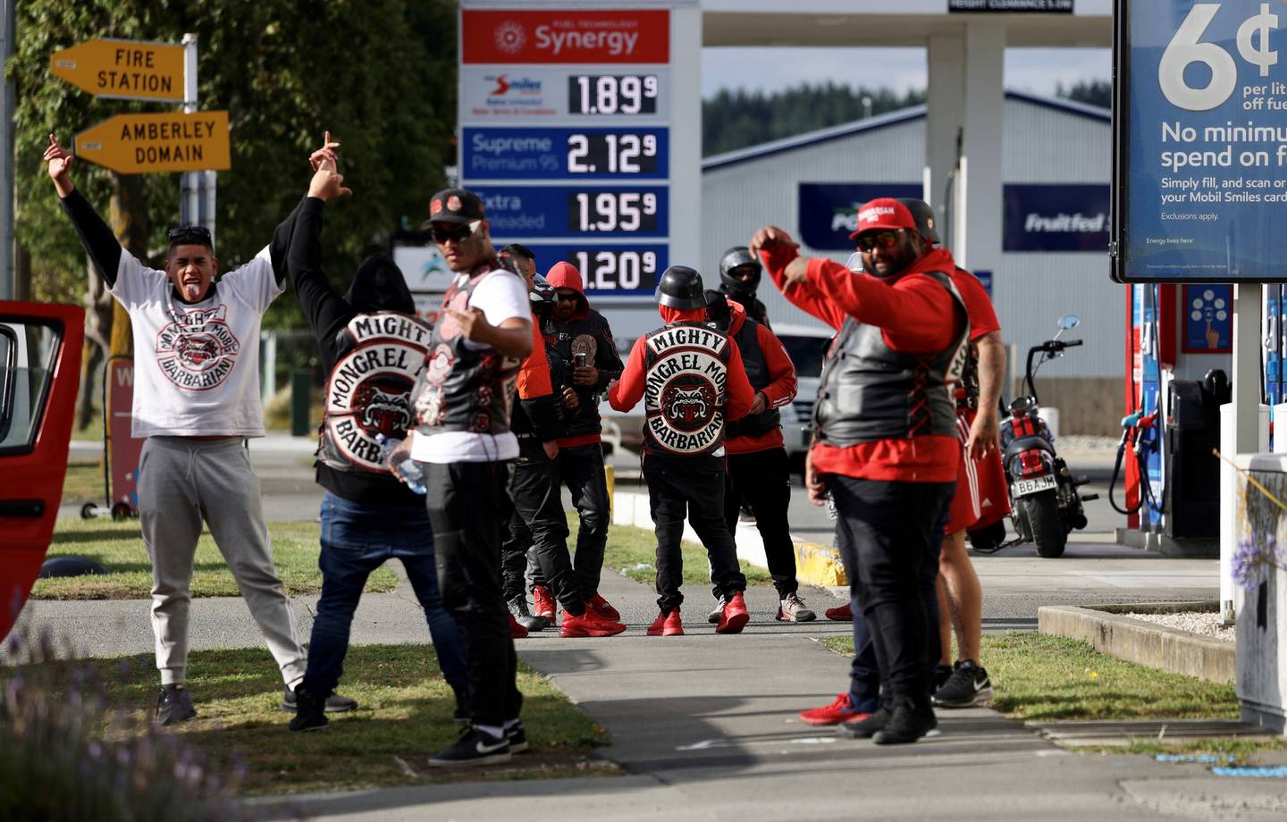 The gang members roared through the quiet North Canterbury town of Amberley on Friday. Photo:...