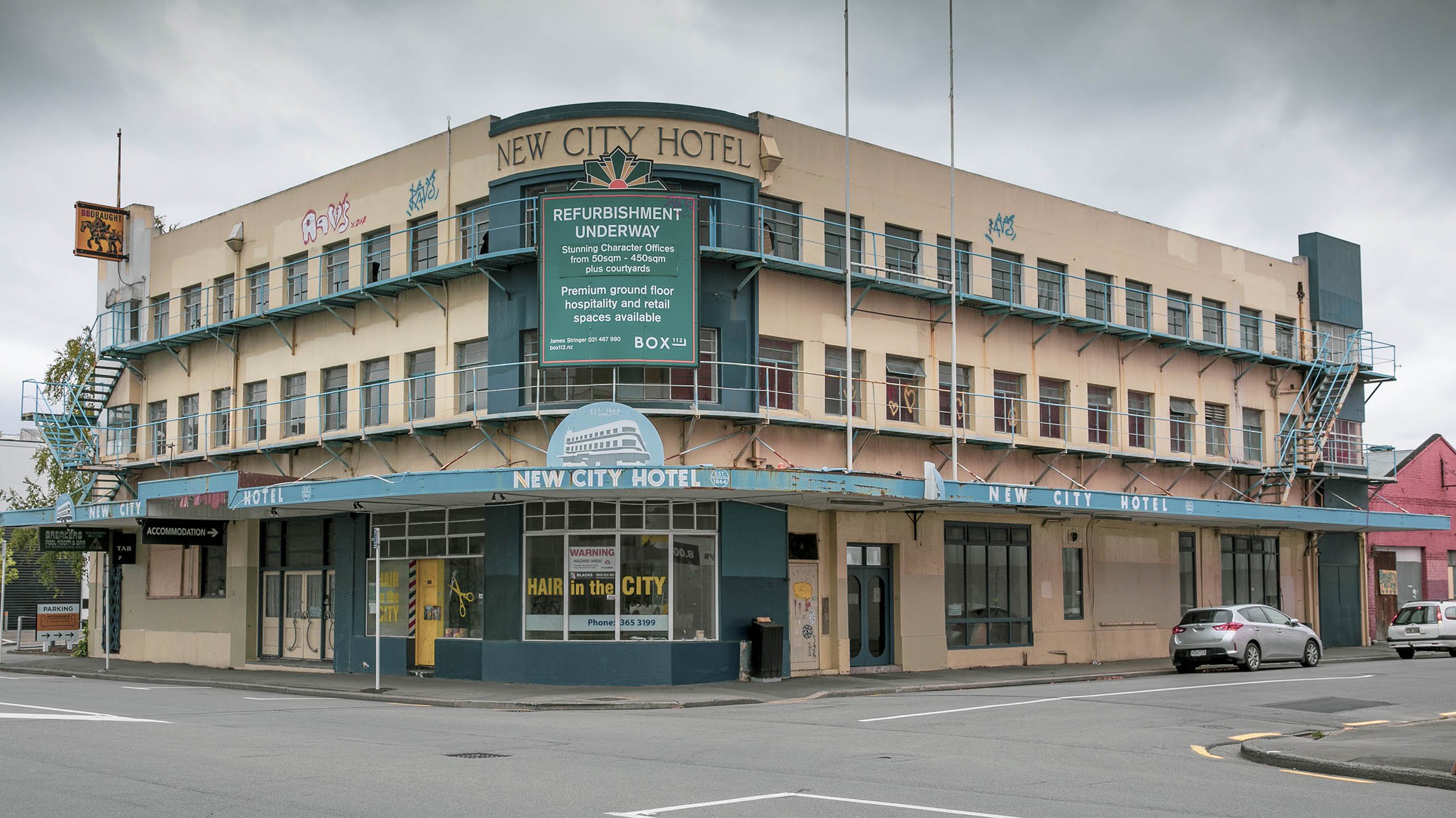 The New City Hotel on Colombo St. Photo: Newsline / CCC